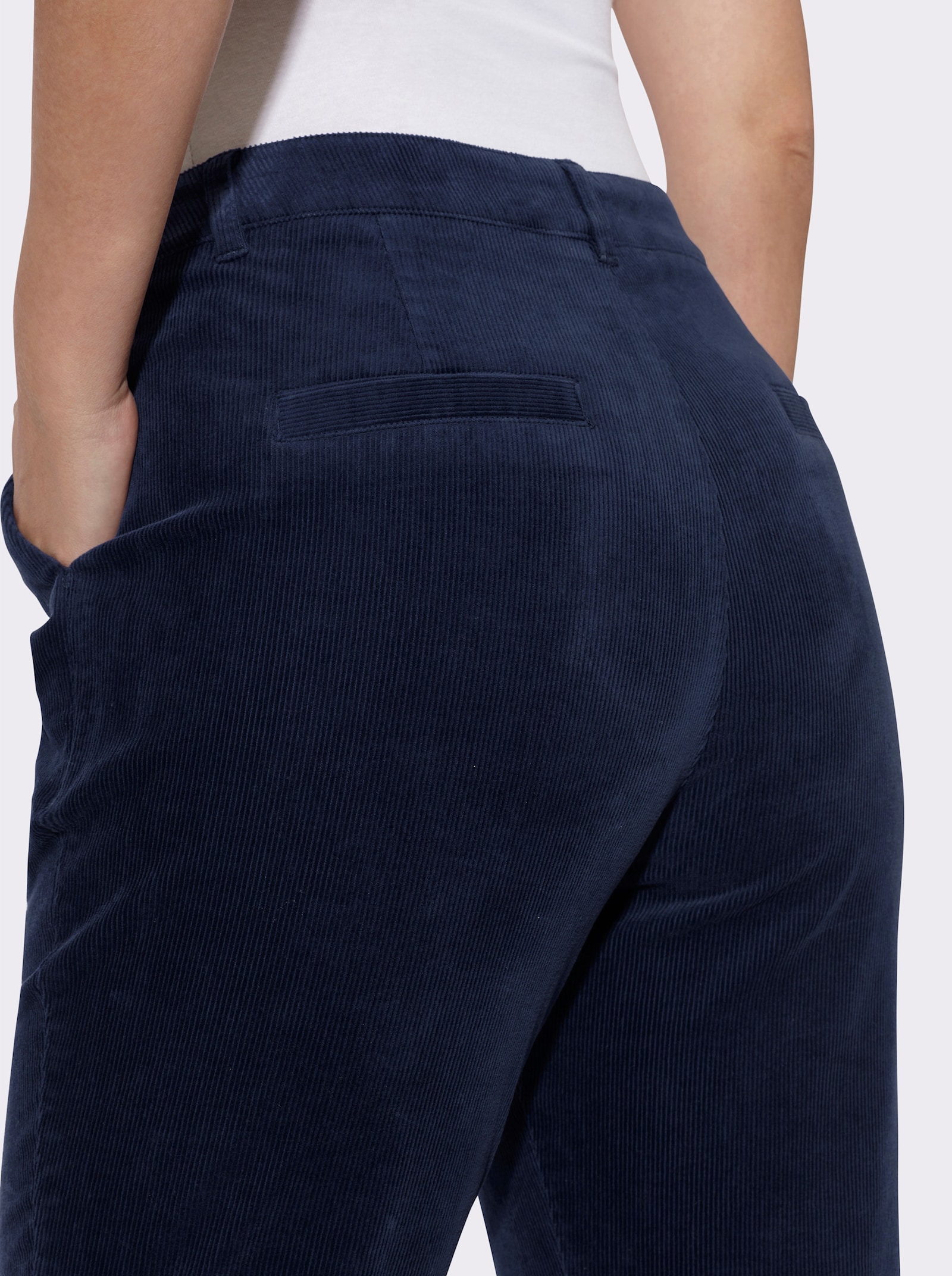 heine Cordhose mit Bundfalten - marine