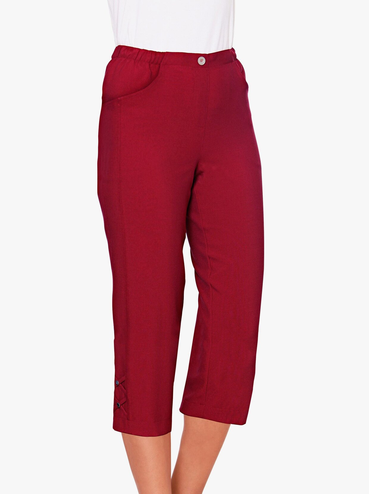 Capri kalhoty - třešňově červená