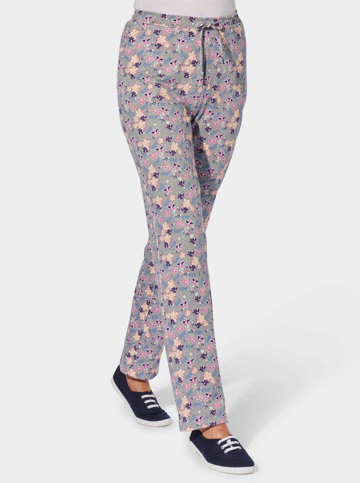 Jerseyhose - steingrau-bedruckt
