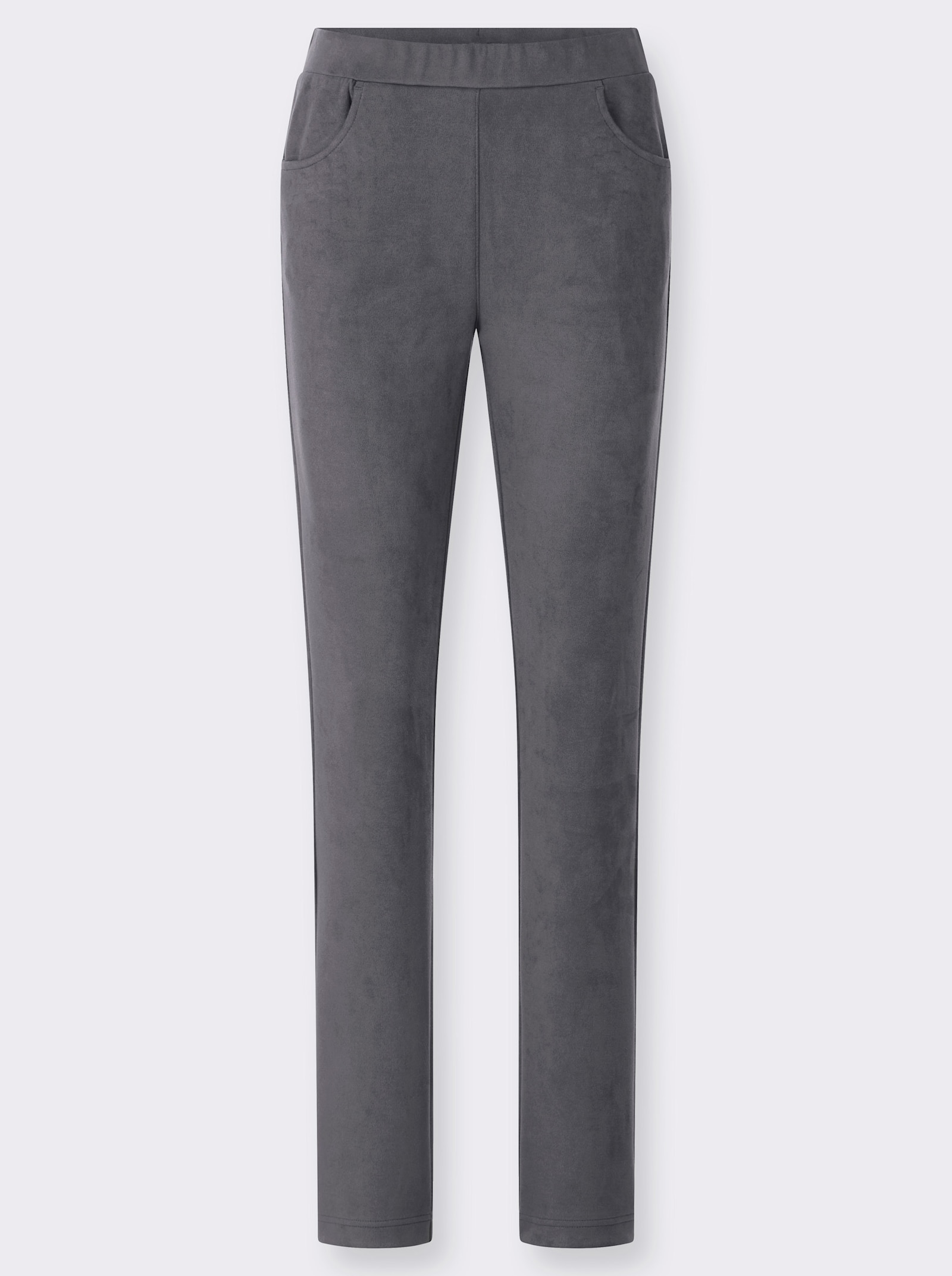 heine Schlupfhose aus Veloursleder-Imitat - anthrazit