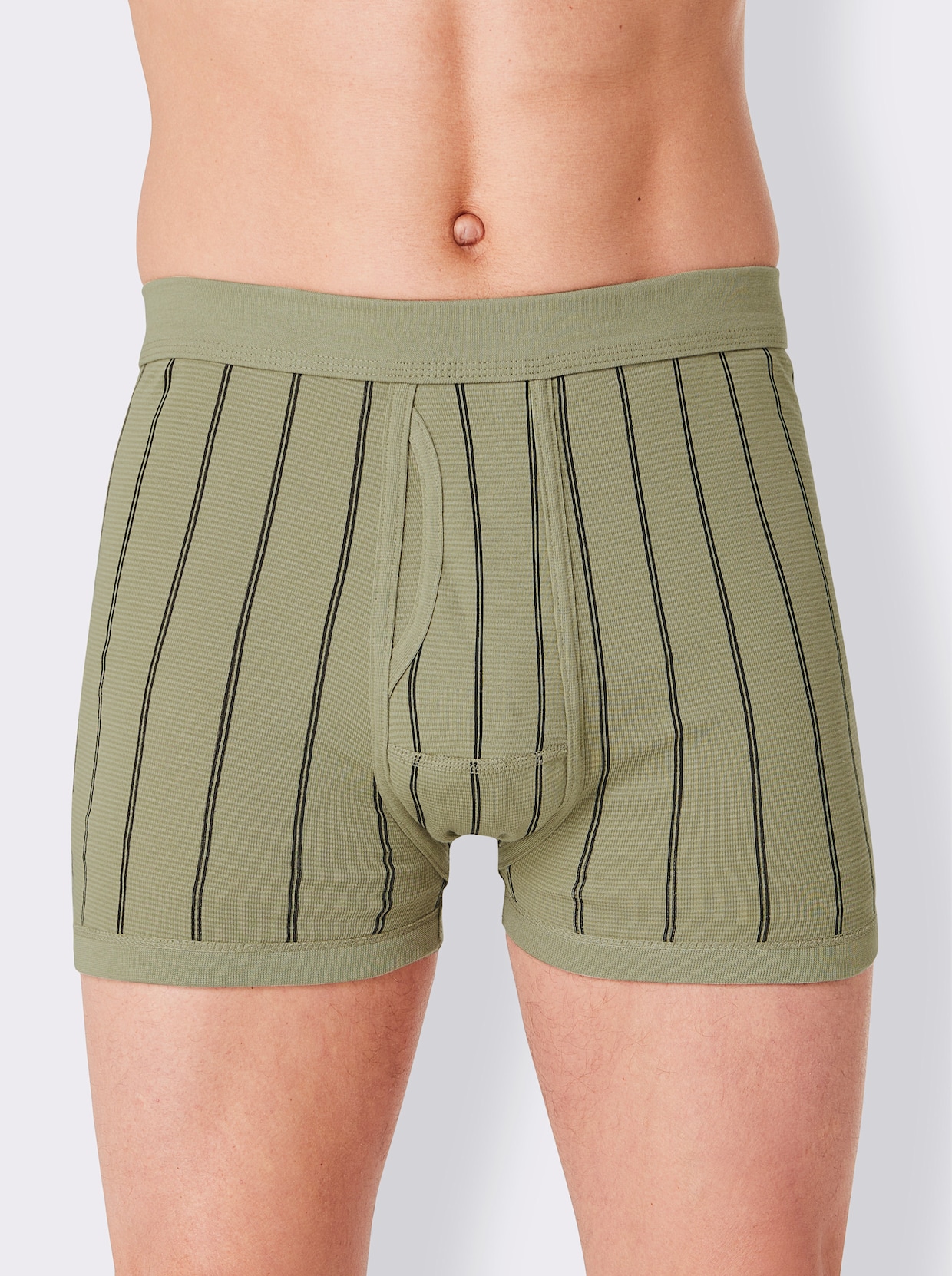 wäschepur men Hose kurz - khaki-gestreift