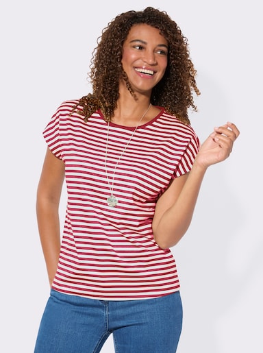 Shirt-Set mit überschnittenen Schultern - rot