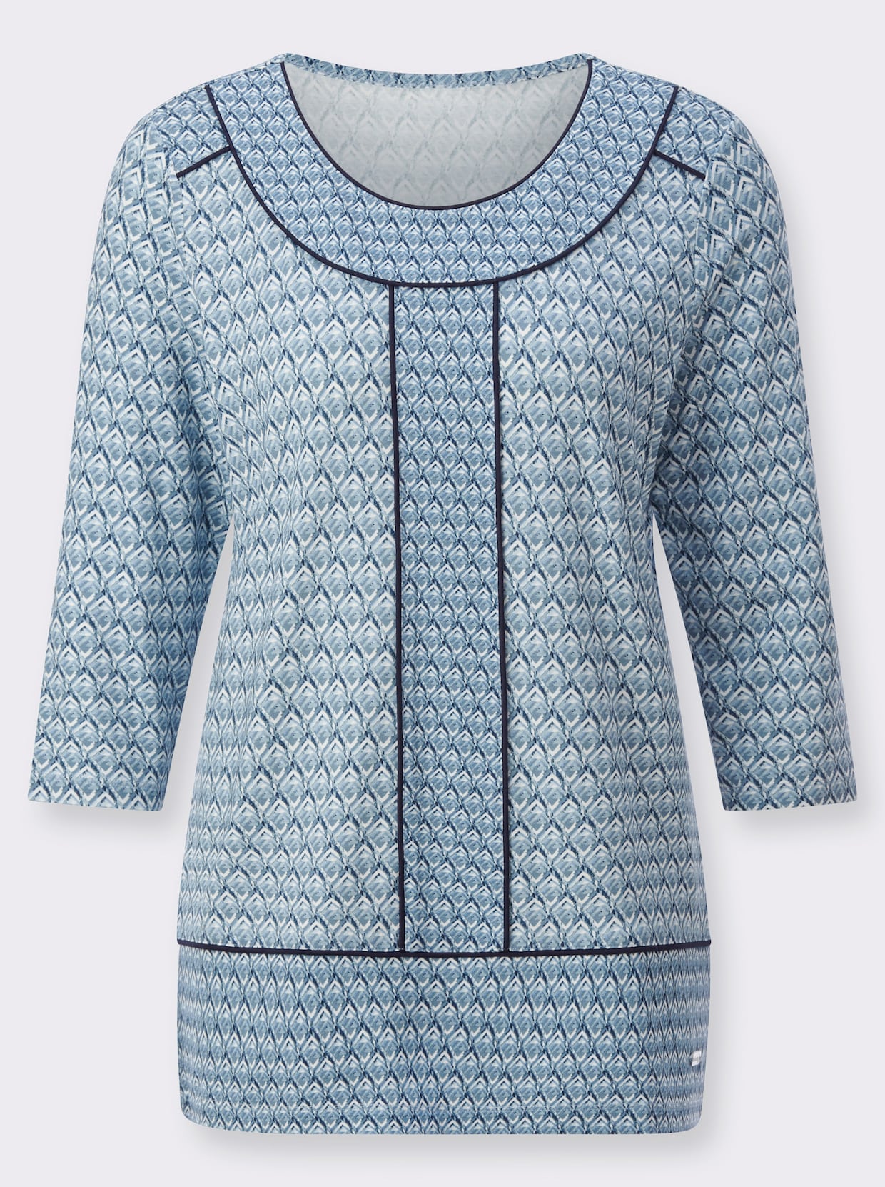 Rundhalsshirt - bleu-bedruckt