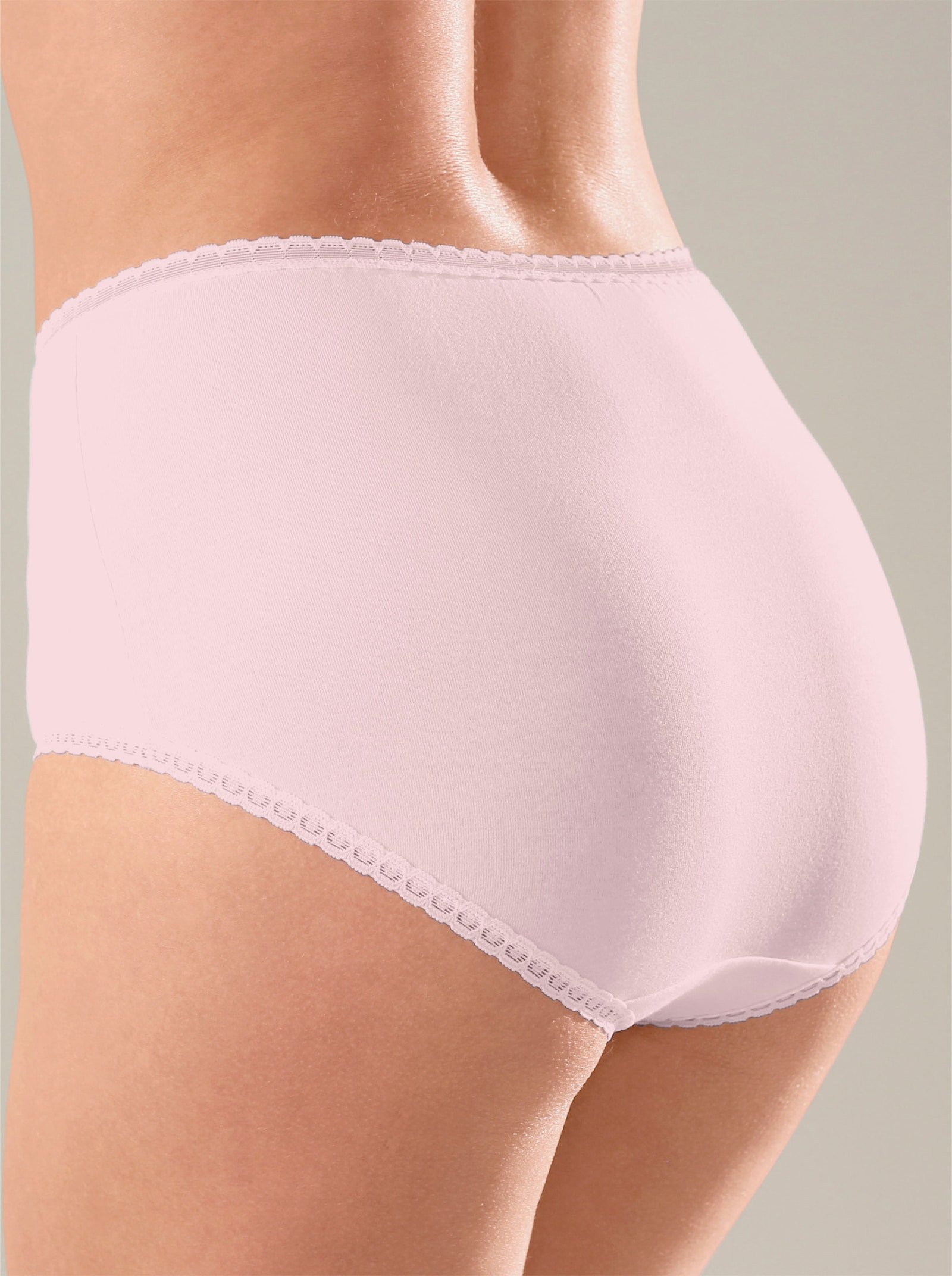 wäschepur Slipy, zvýšený pás, lesklé lemy - Biela + rôzne farby