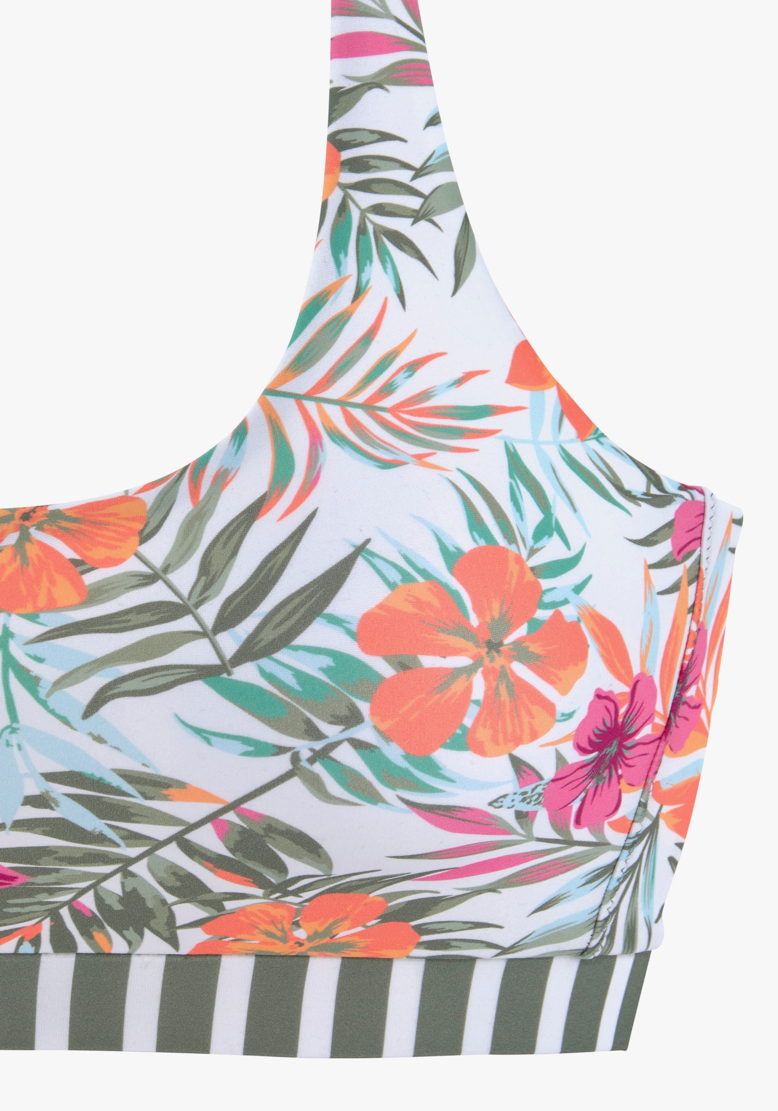 Venice Beach Bustier-Bikini-Top - weiß bedruckt