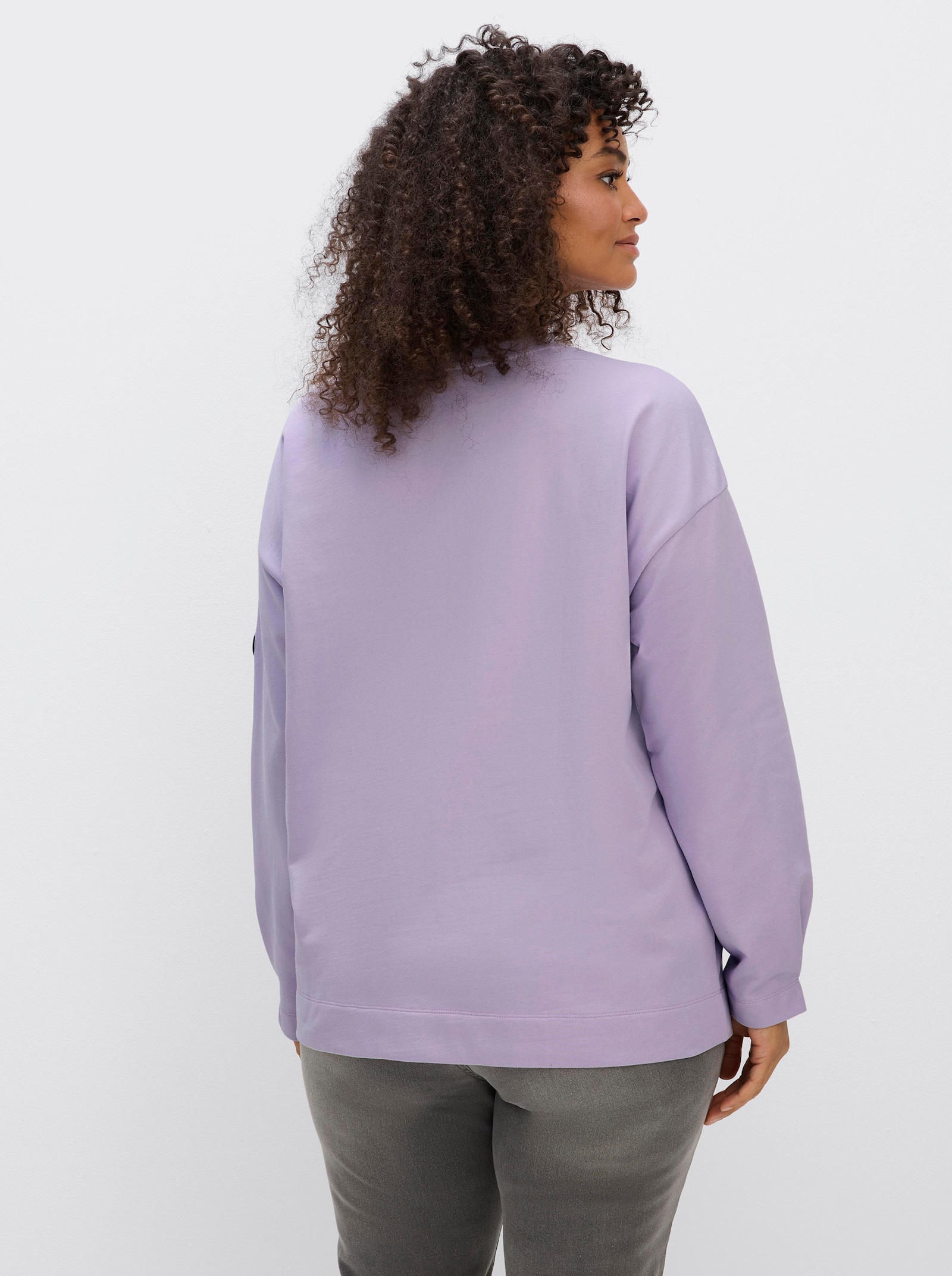 sheego Sweatshirt in Oversize-Form - flieder