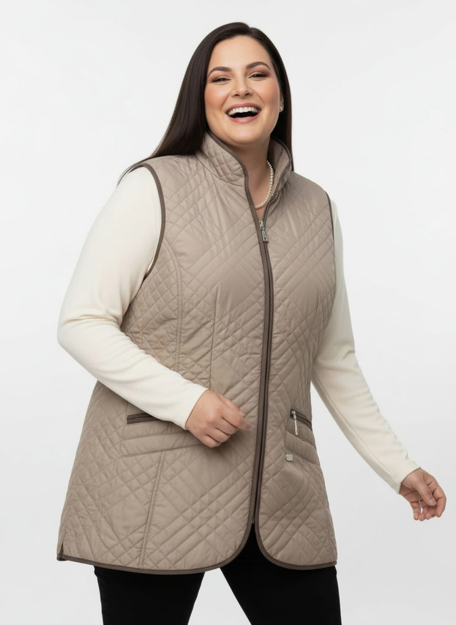 Steppweste mit Reißverschluss-Taschen - sesam