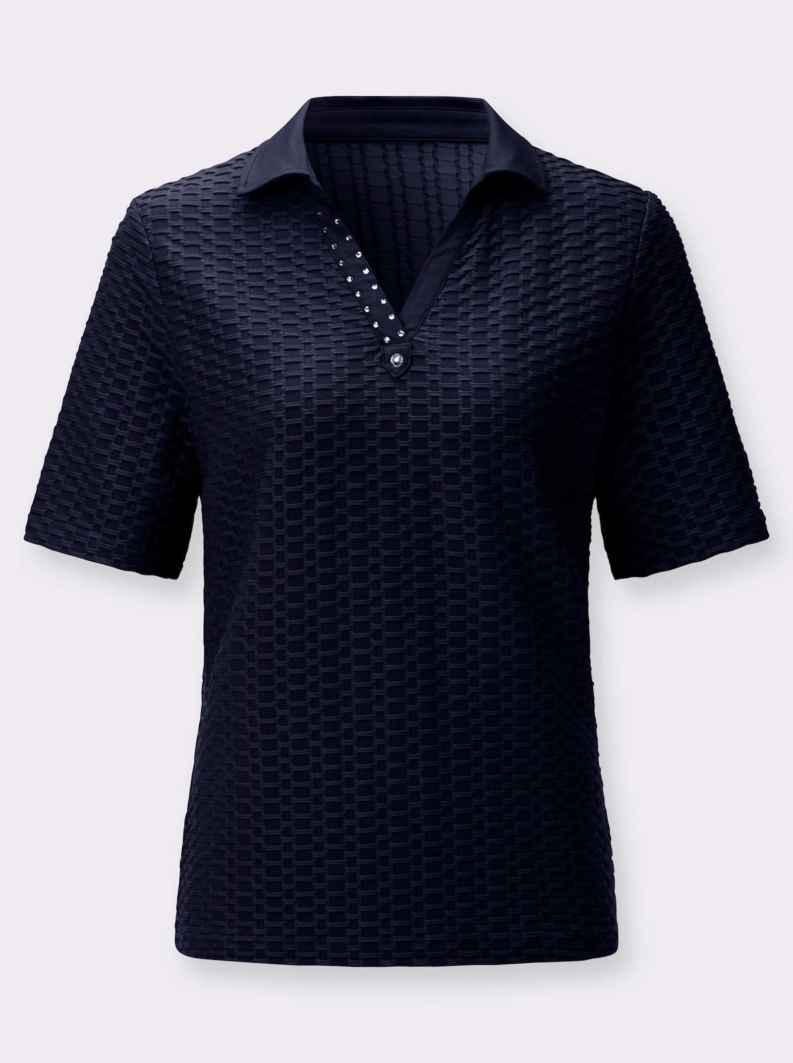 Poloshirt in Struktur-Qualität - marine