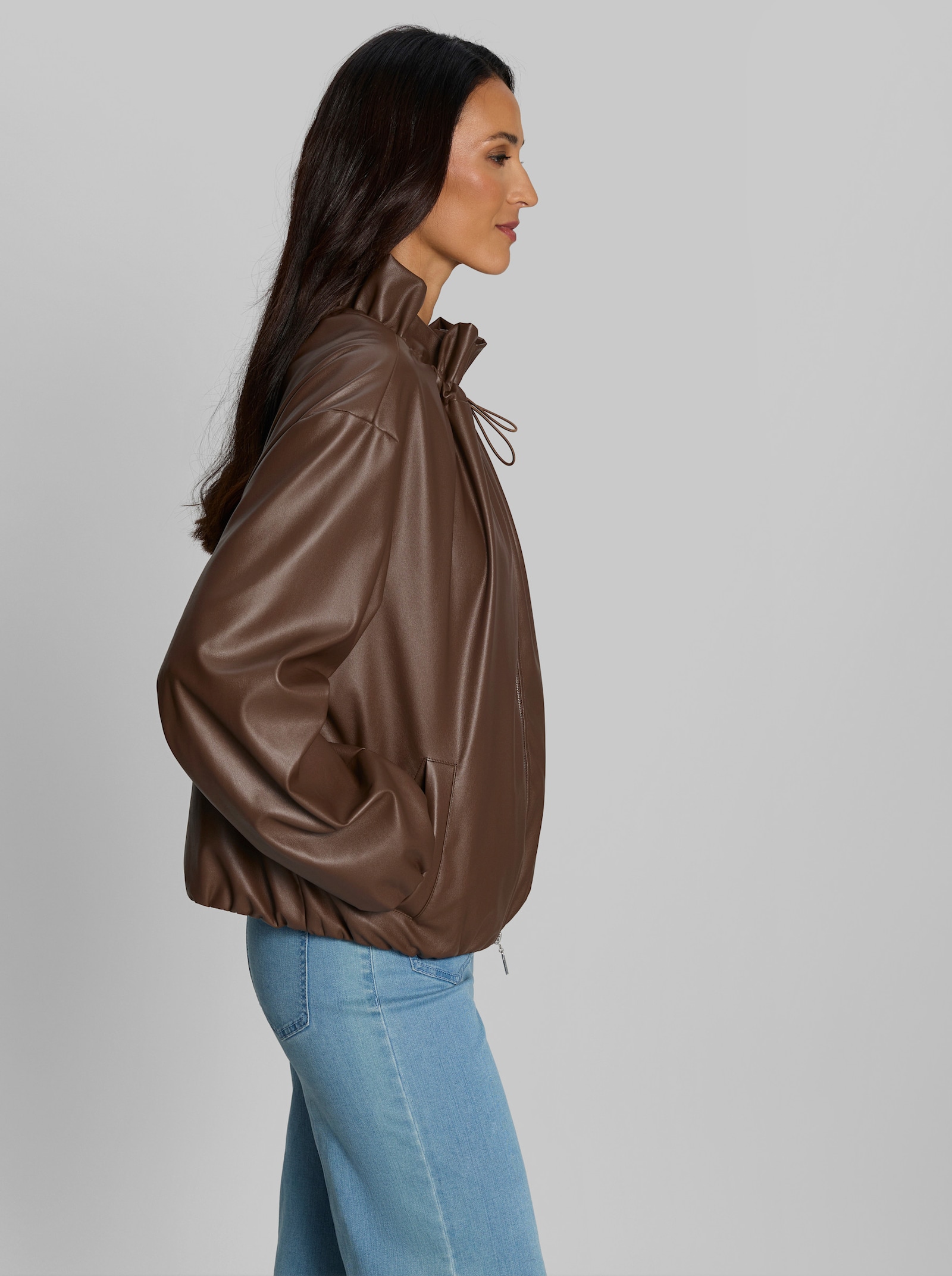 heine Lederimitat-Blazer - schoko