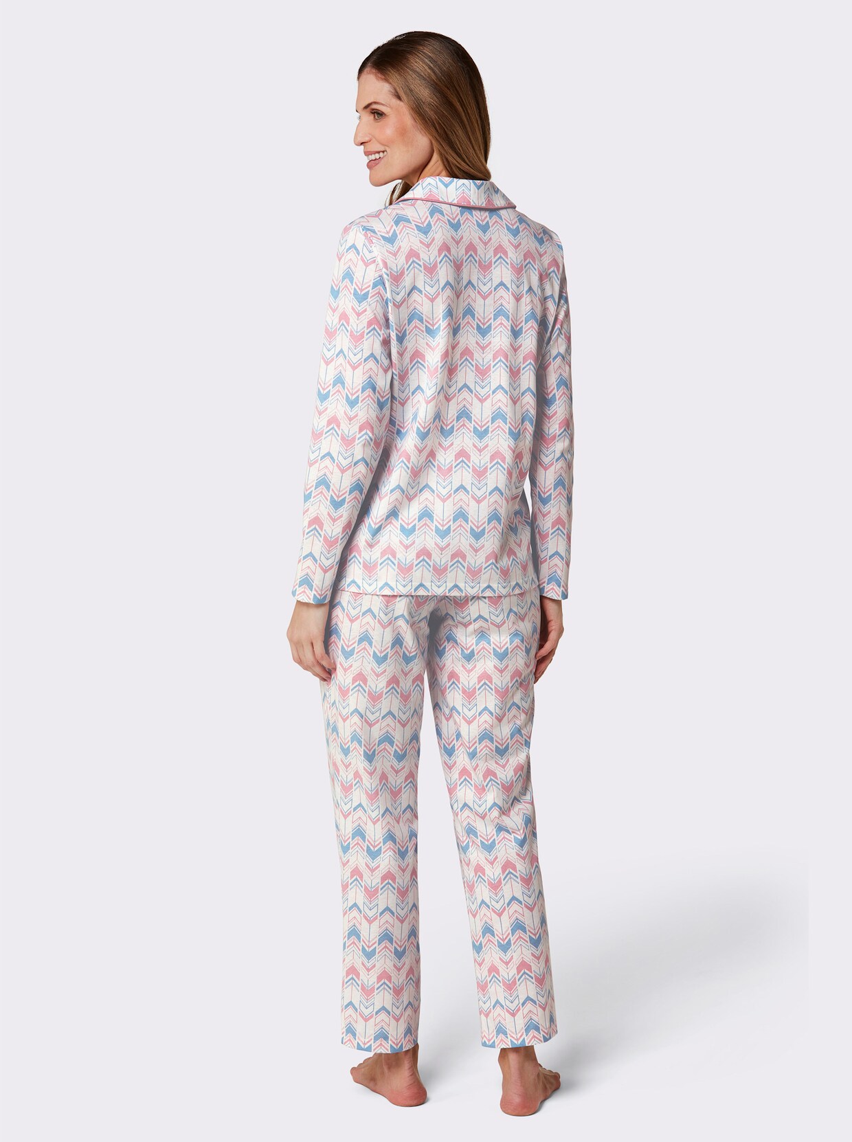 wäschepur Pyjama - ecru-hortensie-bedruckt
