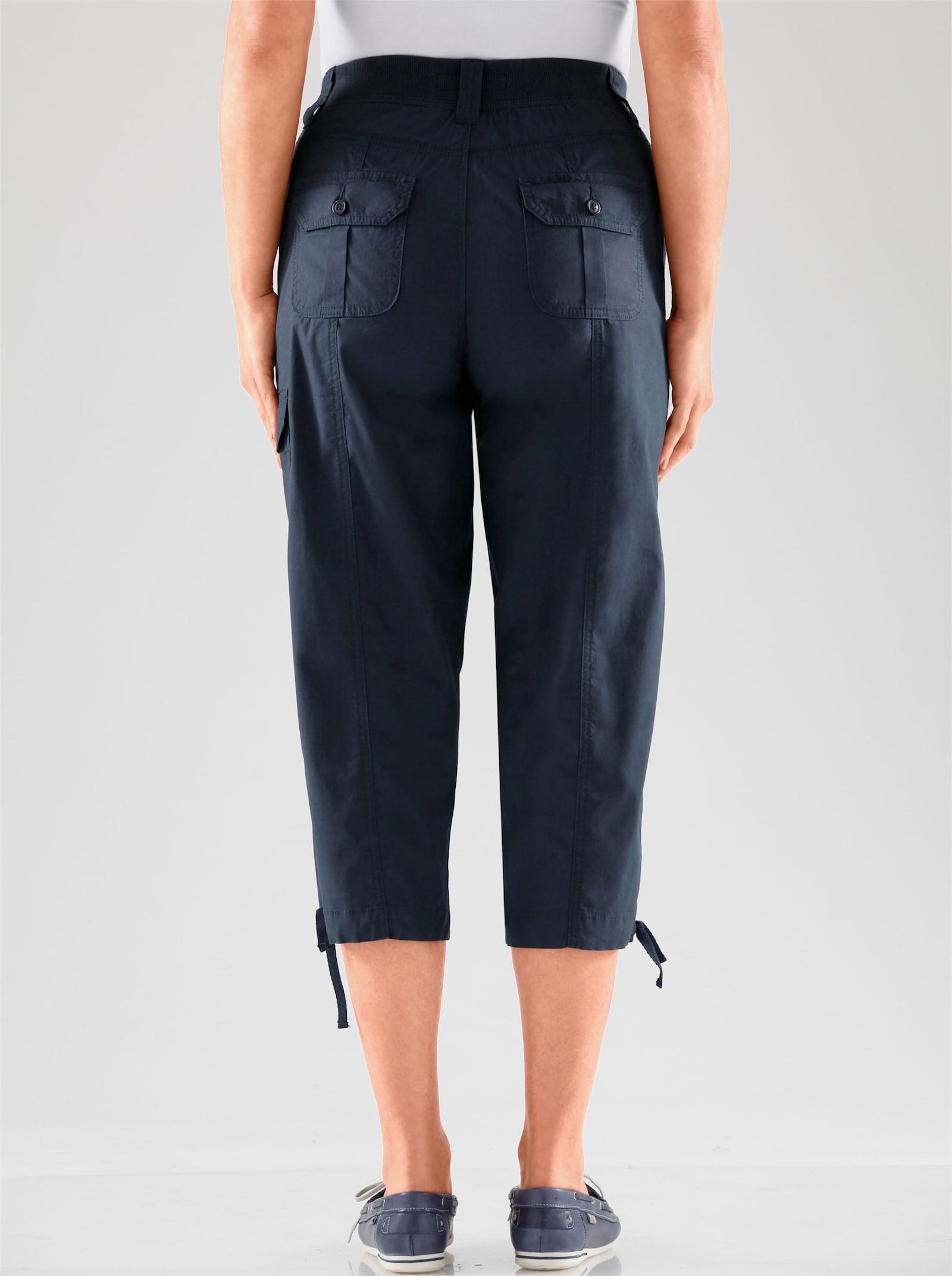 Caprihose mit weitenverstellbarem Saum - marine