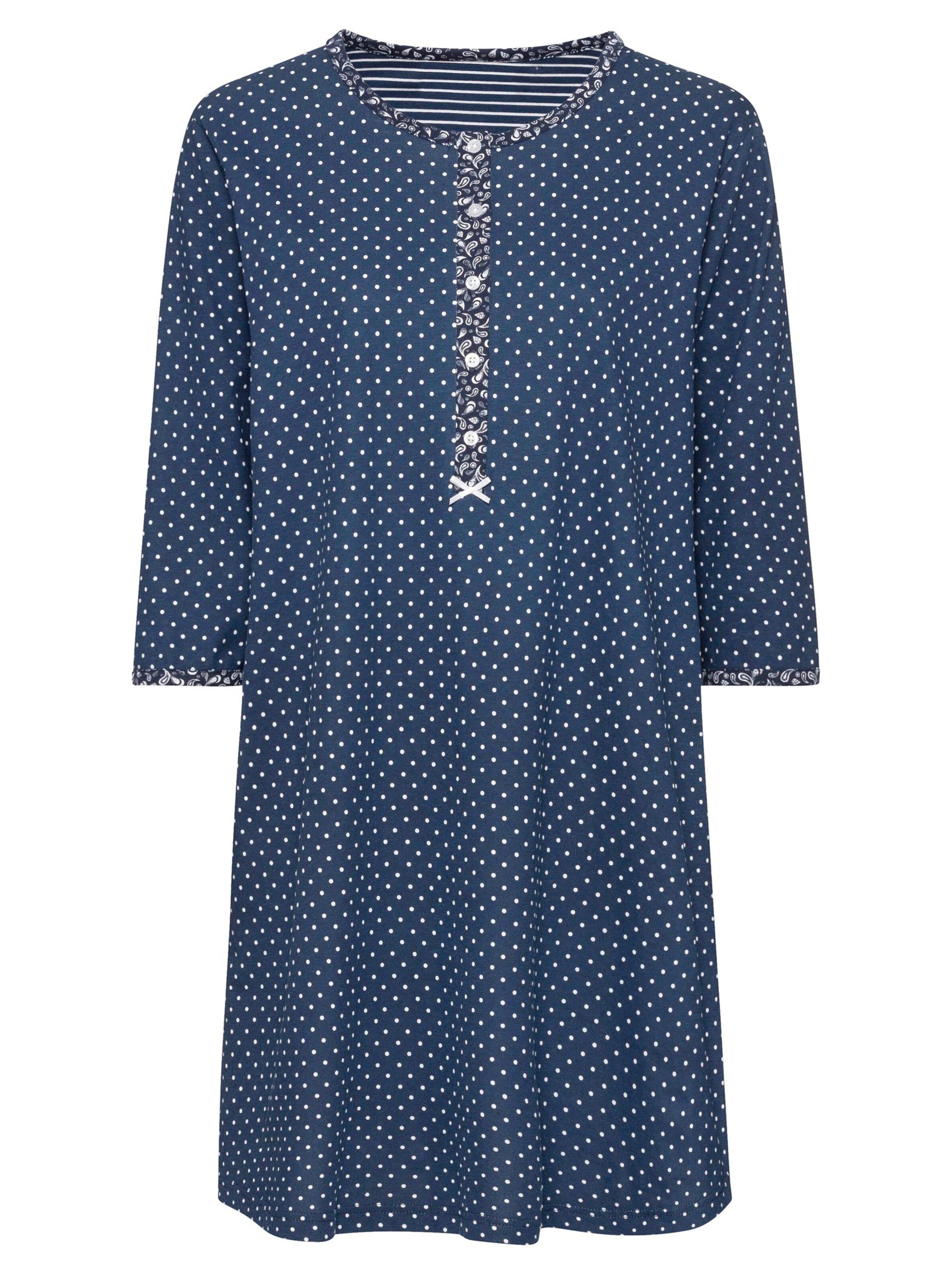 Marie Francoise Sleepshirt - marine-gepunktet