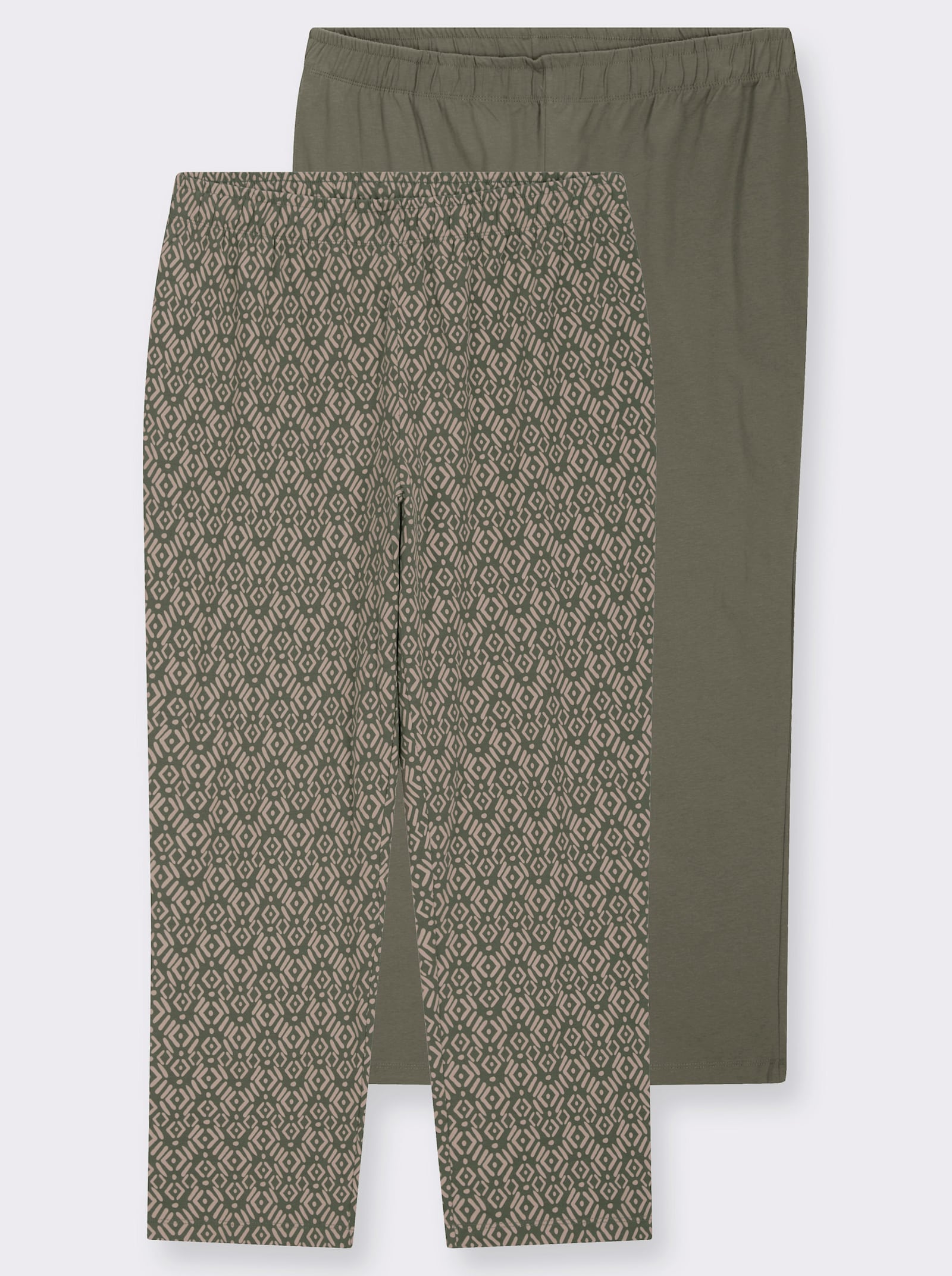 Freizeithose - khaki + khaki-bedruckt