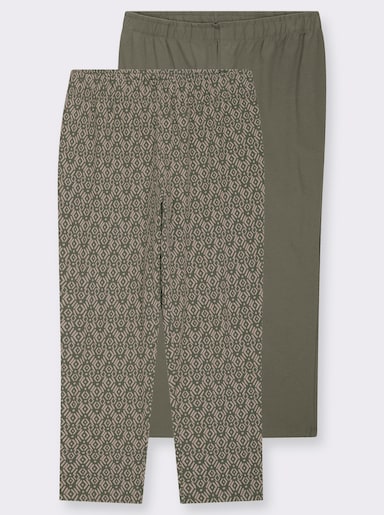 Freizeithose - khaki + khaki-bedruckt