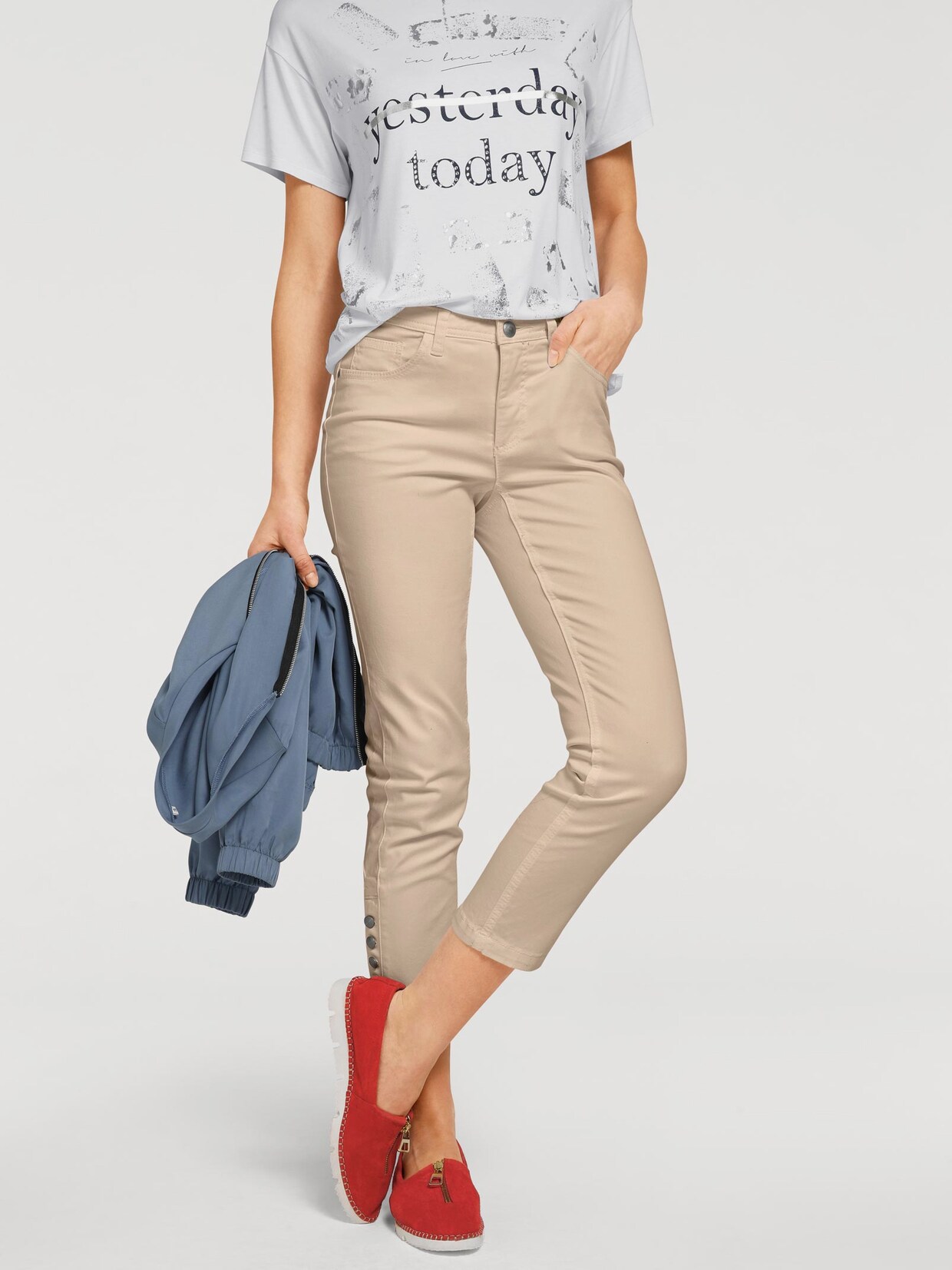 Linea Tesini 'Buik weg'-broek - zand