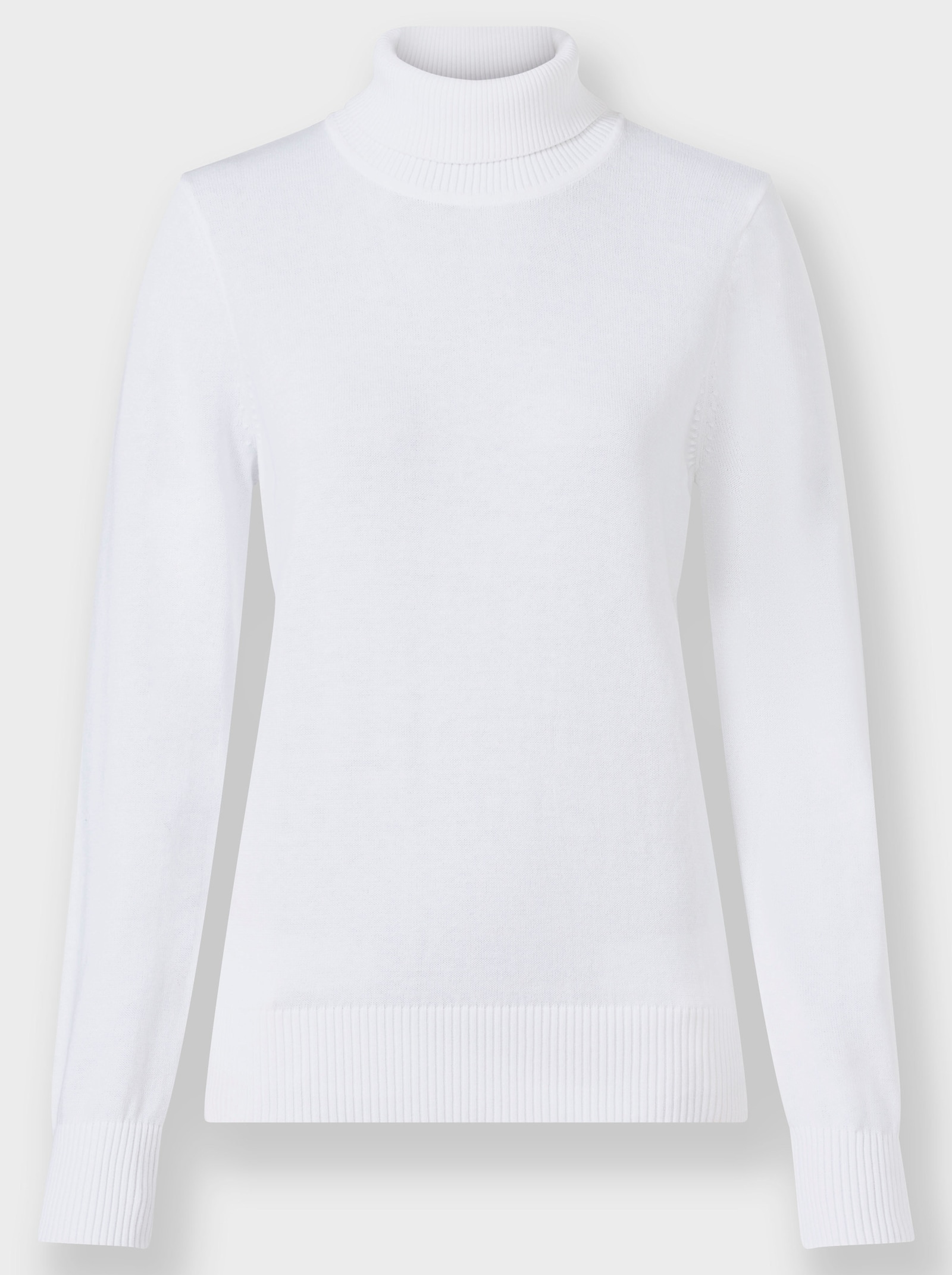 Rollkragenpullover aus Feinstrick - ecru