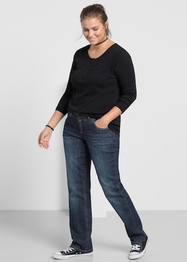 sheego Gerade Jeans - dark blue denim