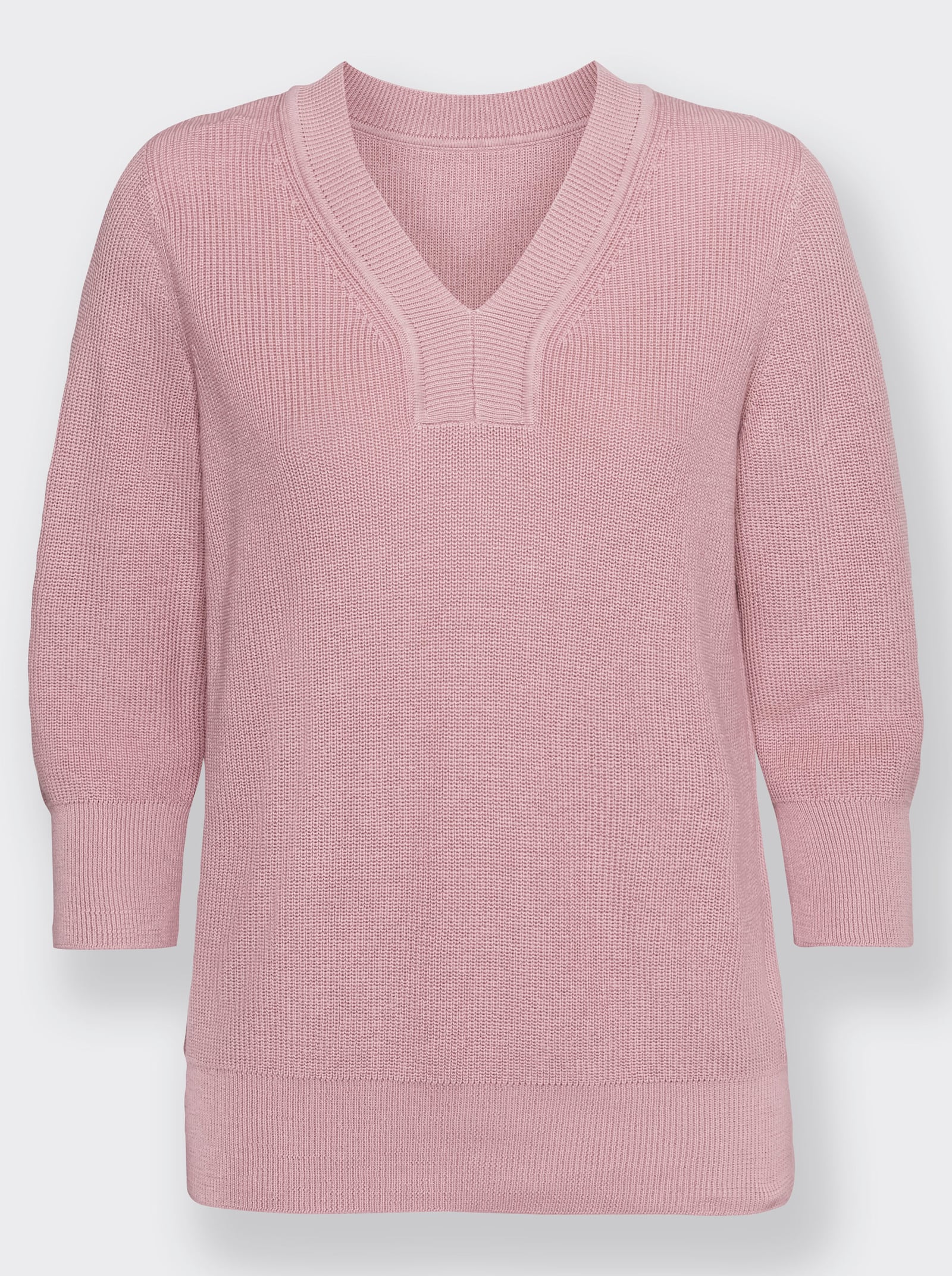 Strickpullover mit 3/4-Ärmeln - hortensie