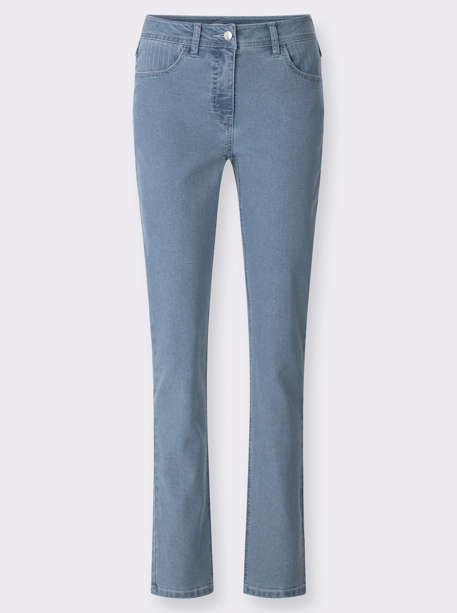 Jeans met gestreepte inzetten - blue-bleached
