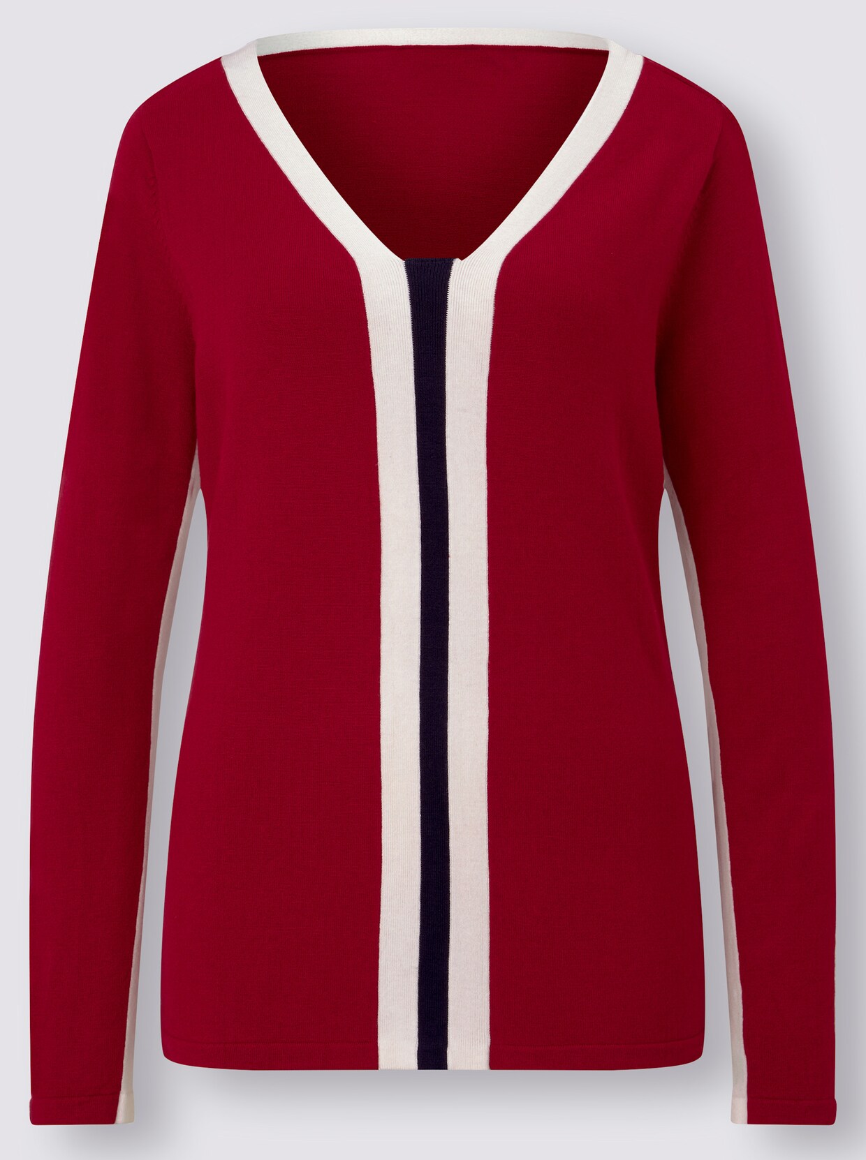 Pullover met lange mouwen - rood/wit
