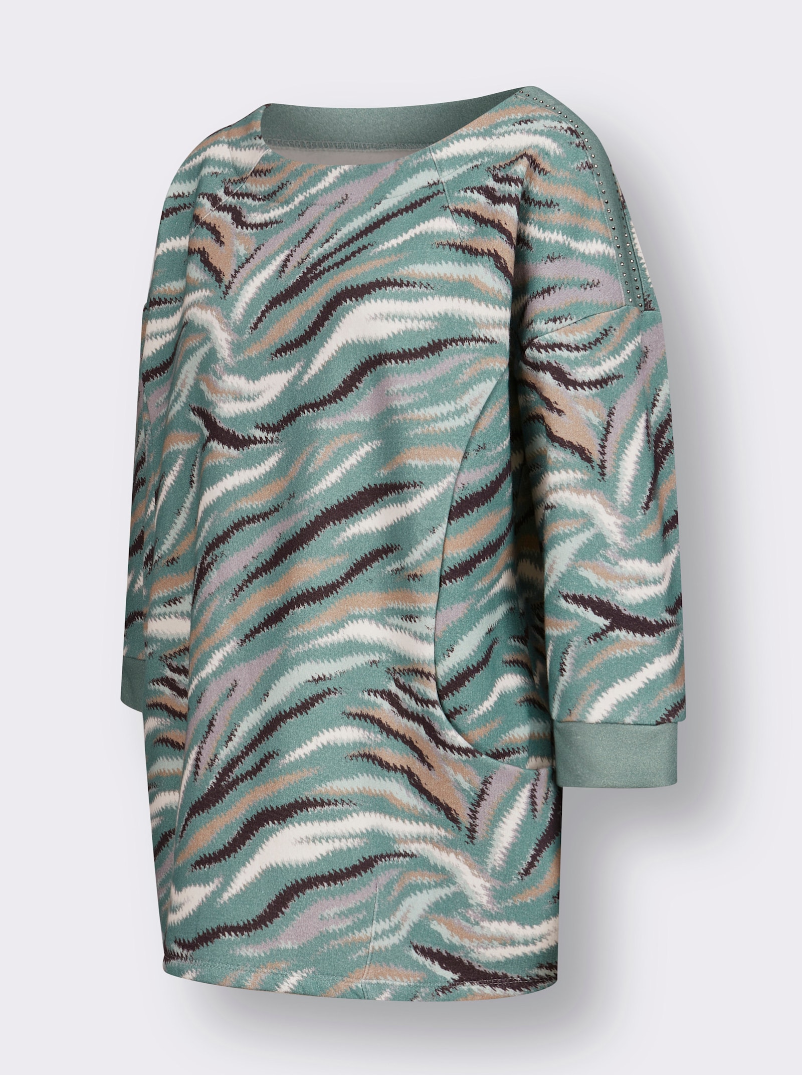 3/4-Arm-Shirt mit Grafik-Druck - jade-graphit-bedruckt