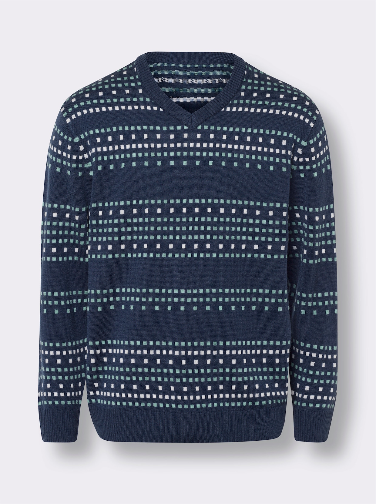 Pullover - donkerblauw gedessineerd