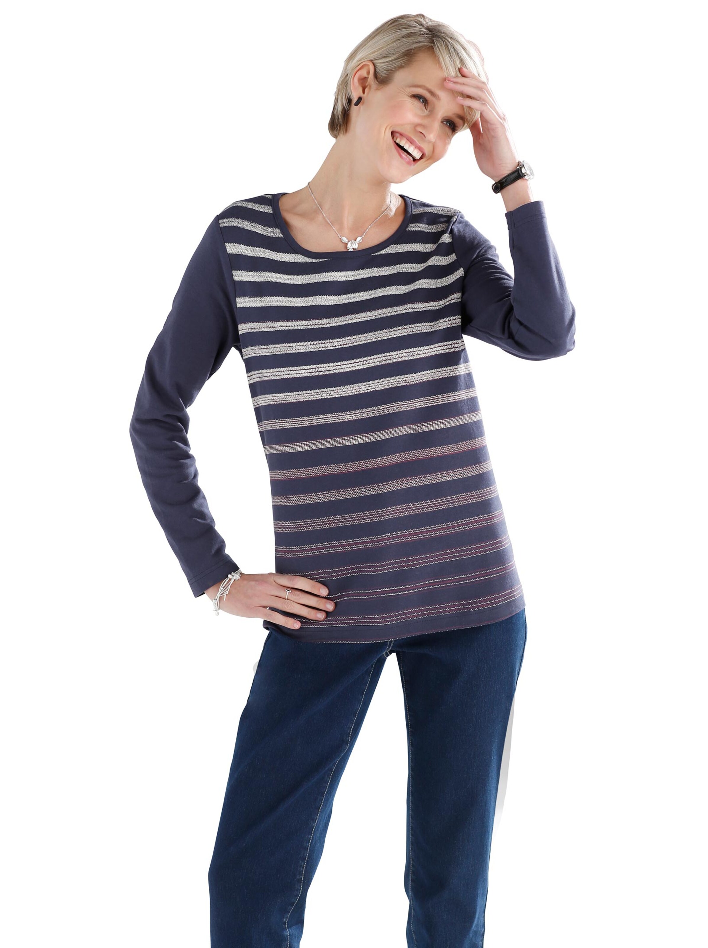 Shirt - marine-geringelt