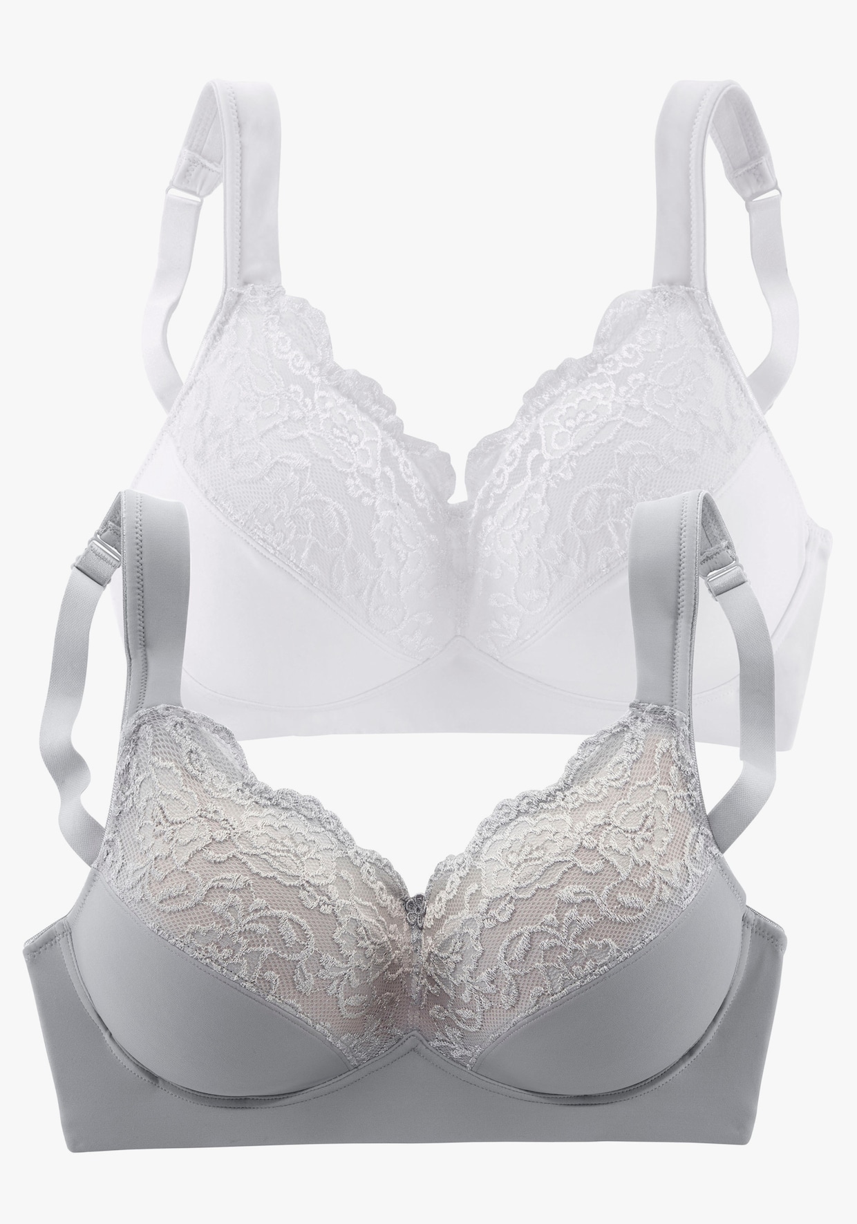 petite fleur Soft-BH - silber + weiß
