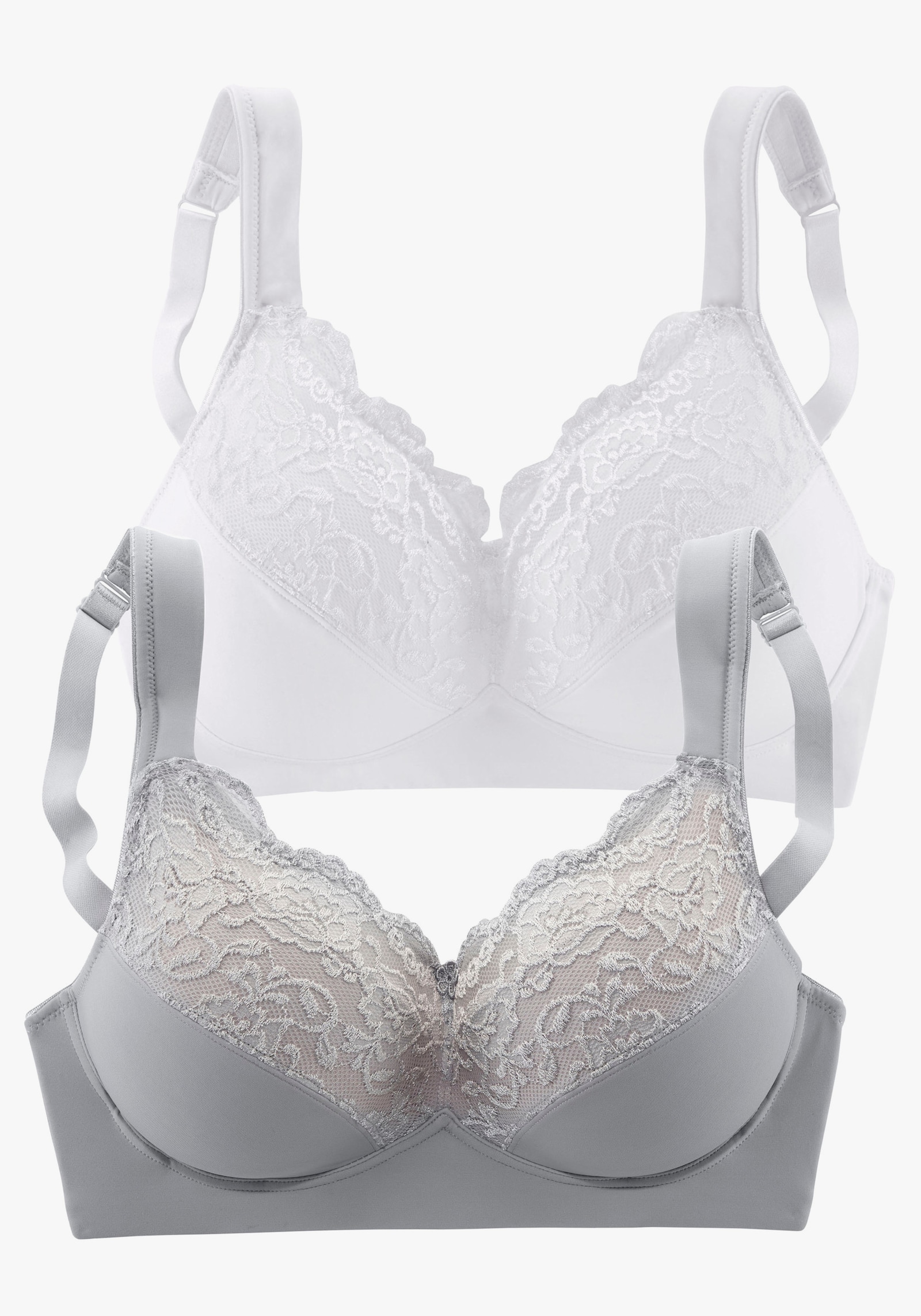 petite fleur Soft-BH - silber + weiß
