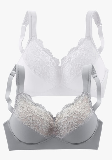 petite fleur Soft-BH - silber + weiß