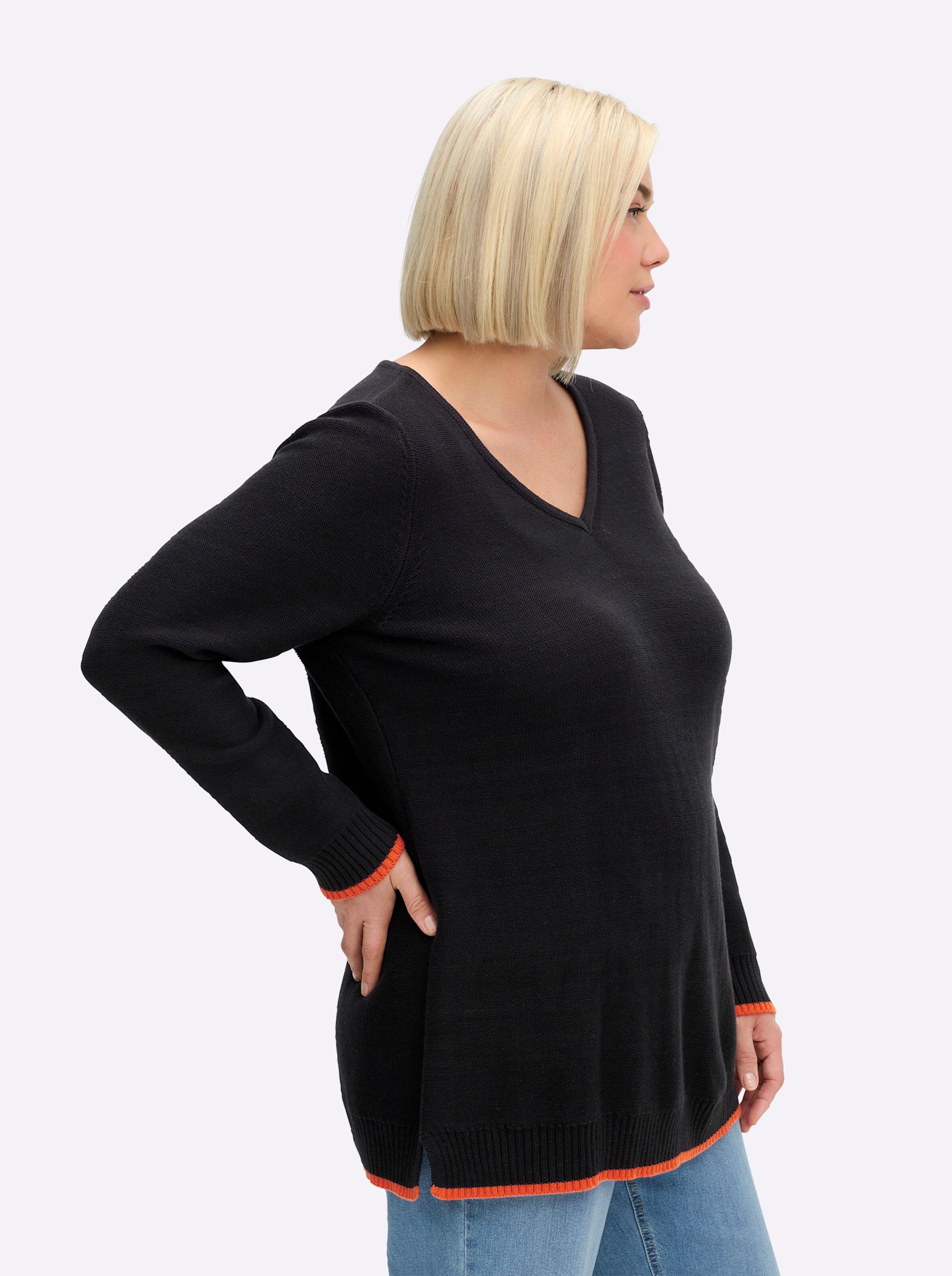 Thumbnail - V-Ausschnitt-Pullover