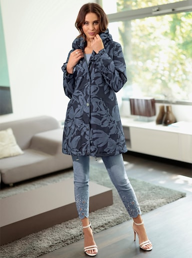 Outdoorjacke - marine-rauchblau-bedruckt