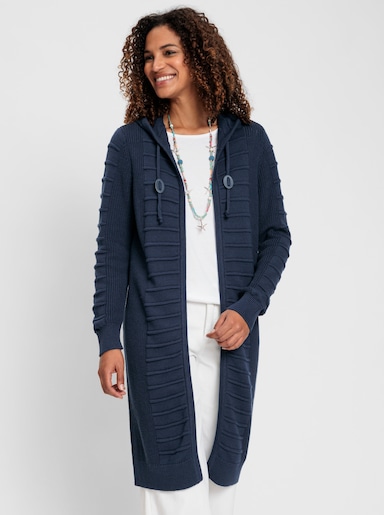 Longstrickjacke - dunkelblau