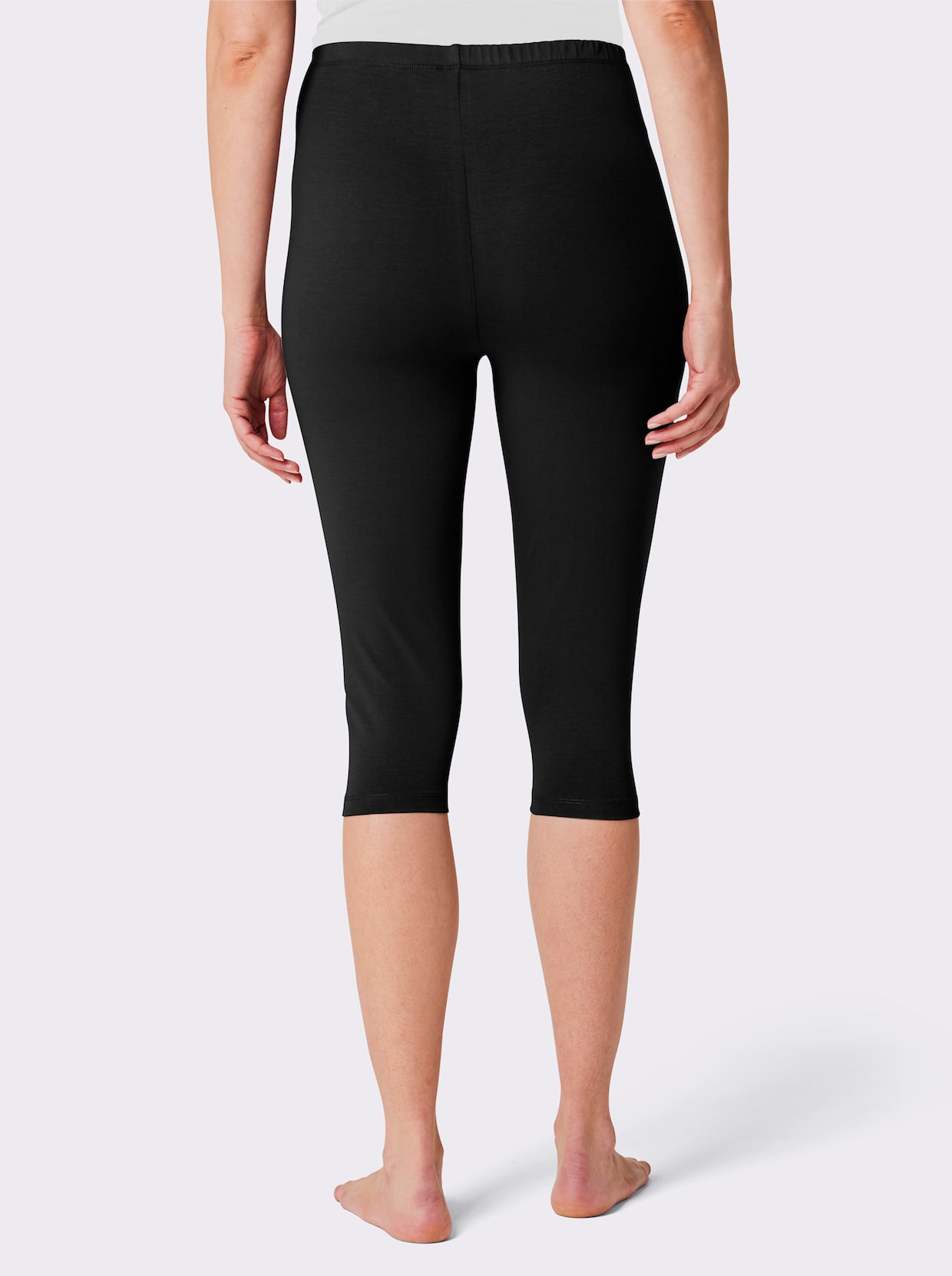 feel good Capri-Leggings - schwarz + grau-meliert