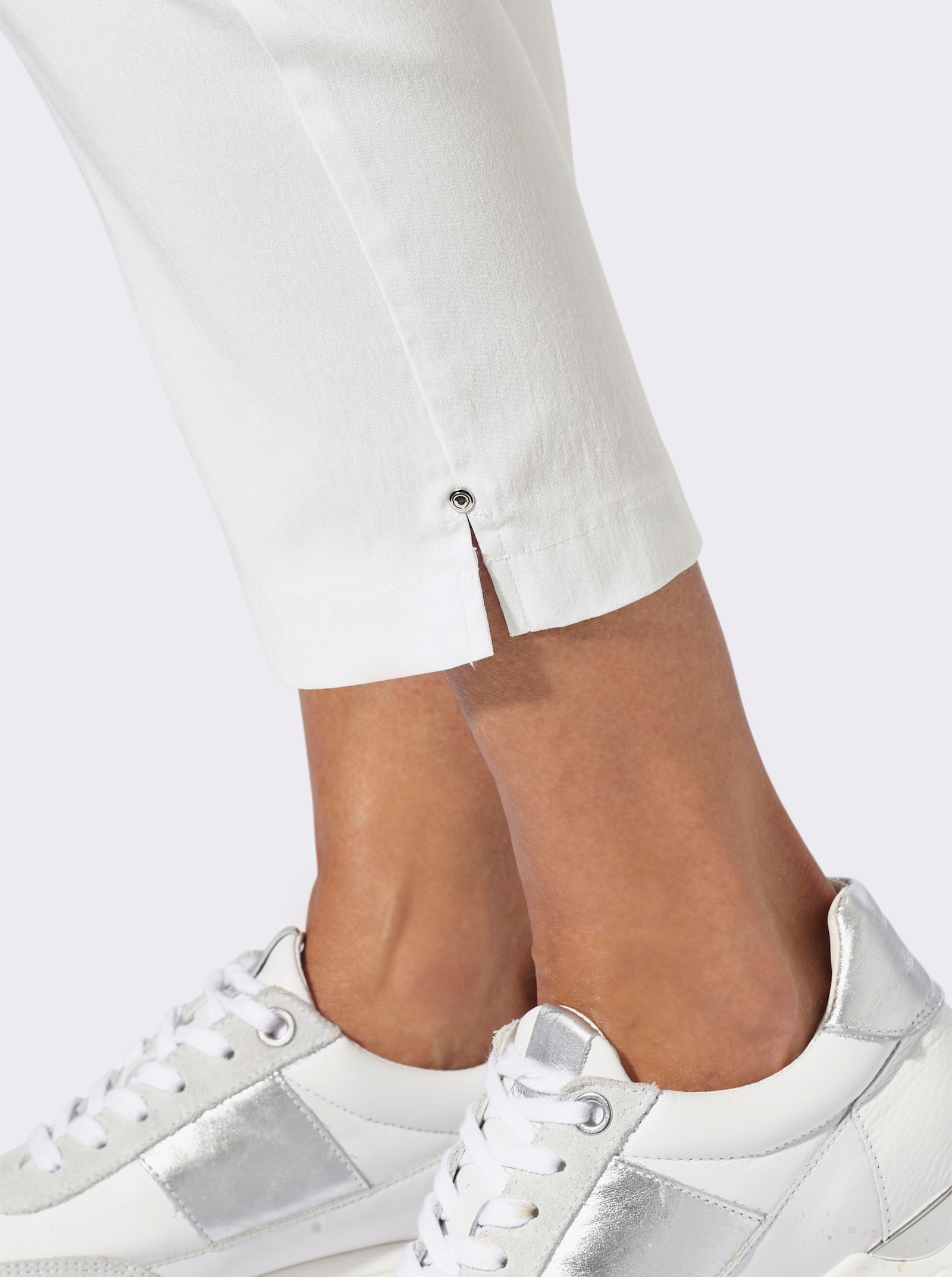 7/8 džínsy + opasok - biela