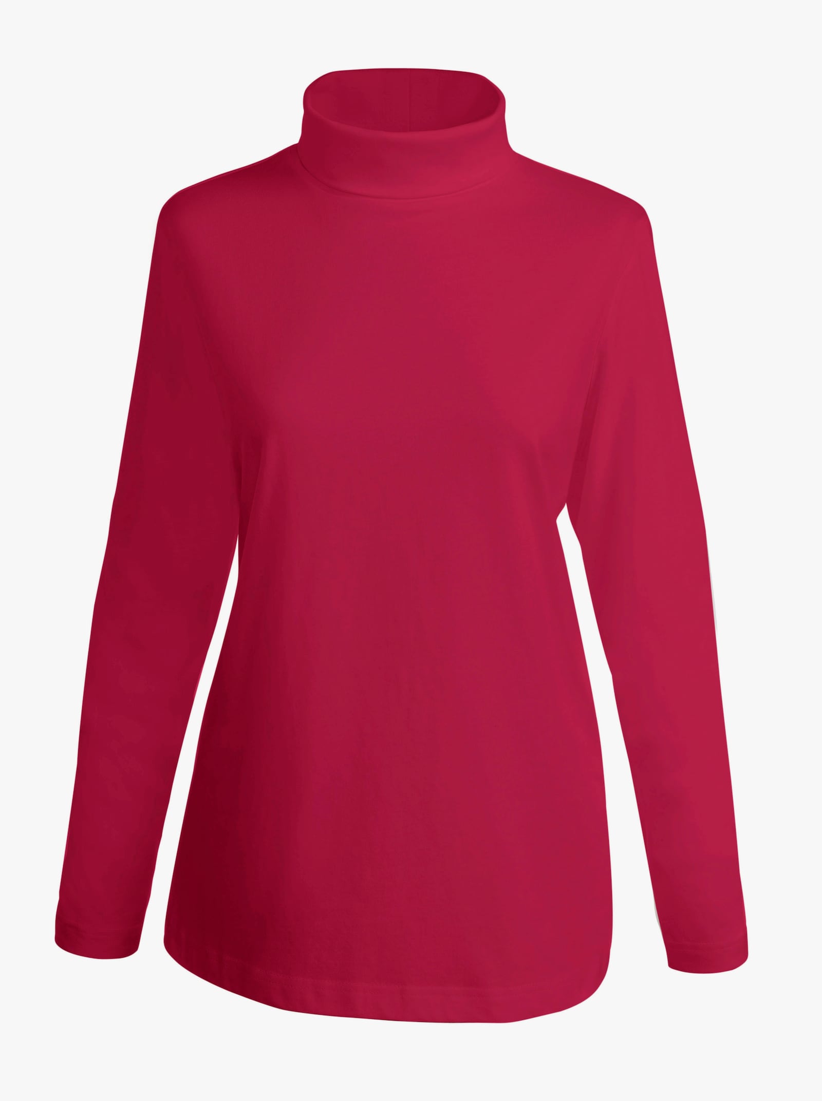 Rollkragenshirt mit langen Ärmeln - kirschrot