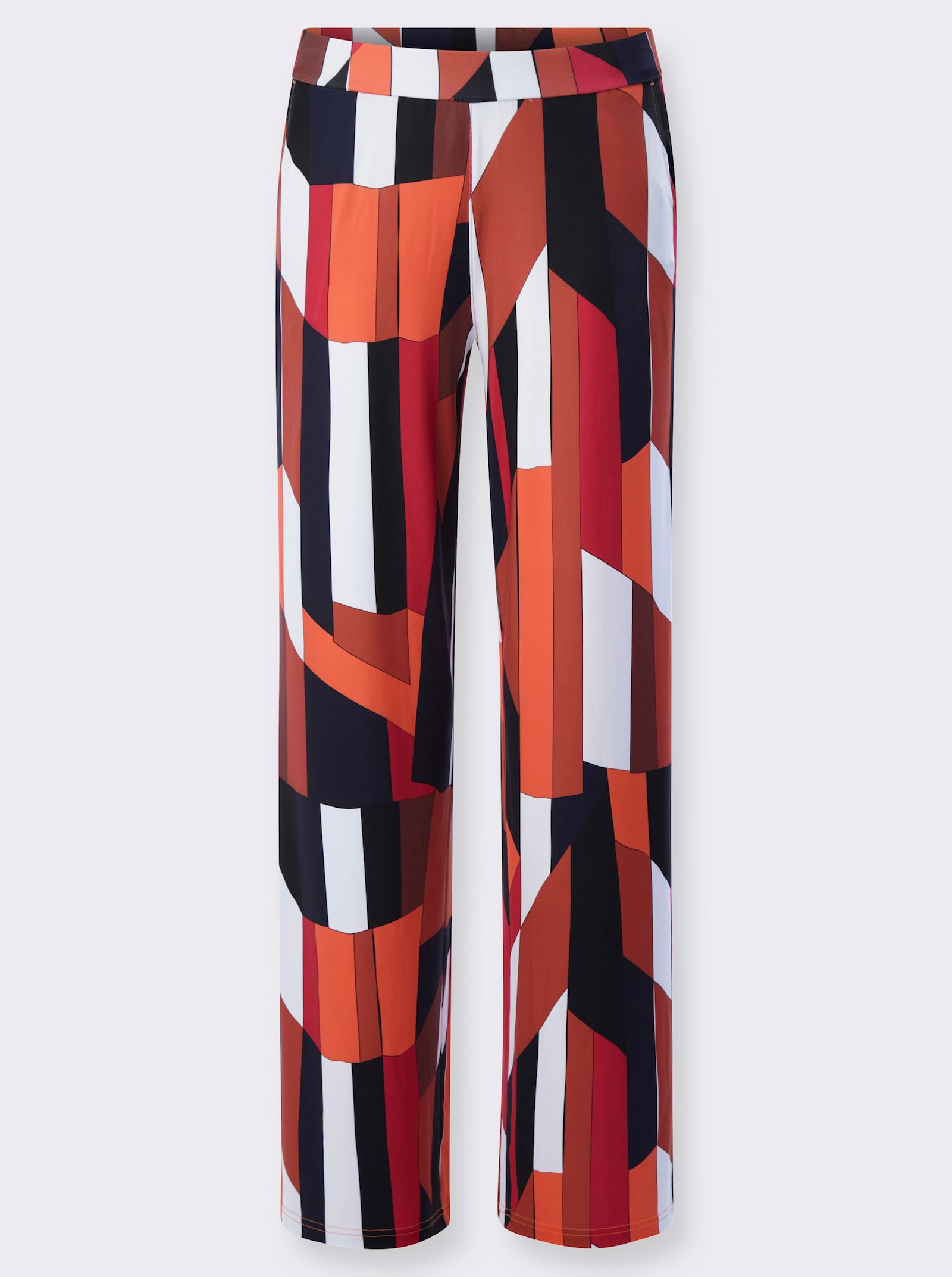 heine Pantalon imprimé - orange-marine imprimé