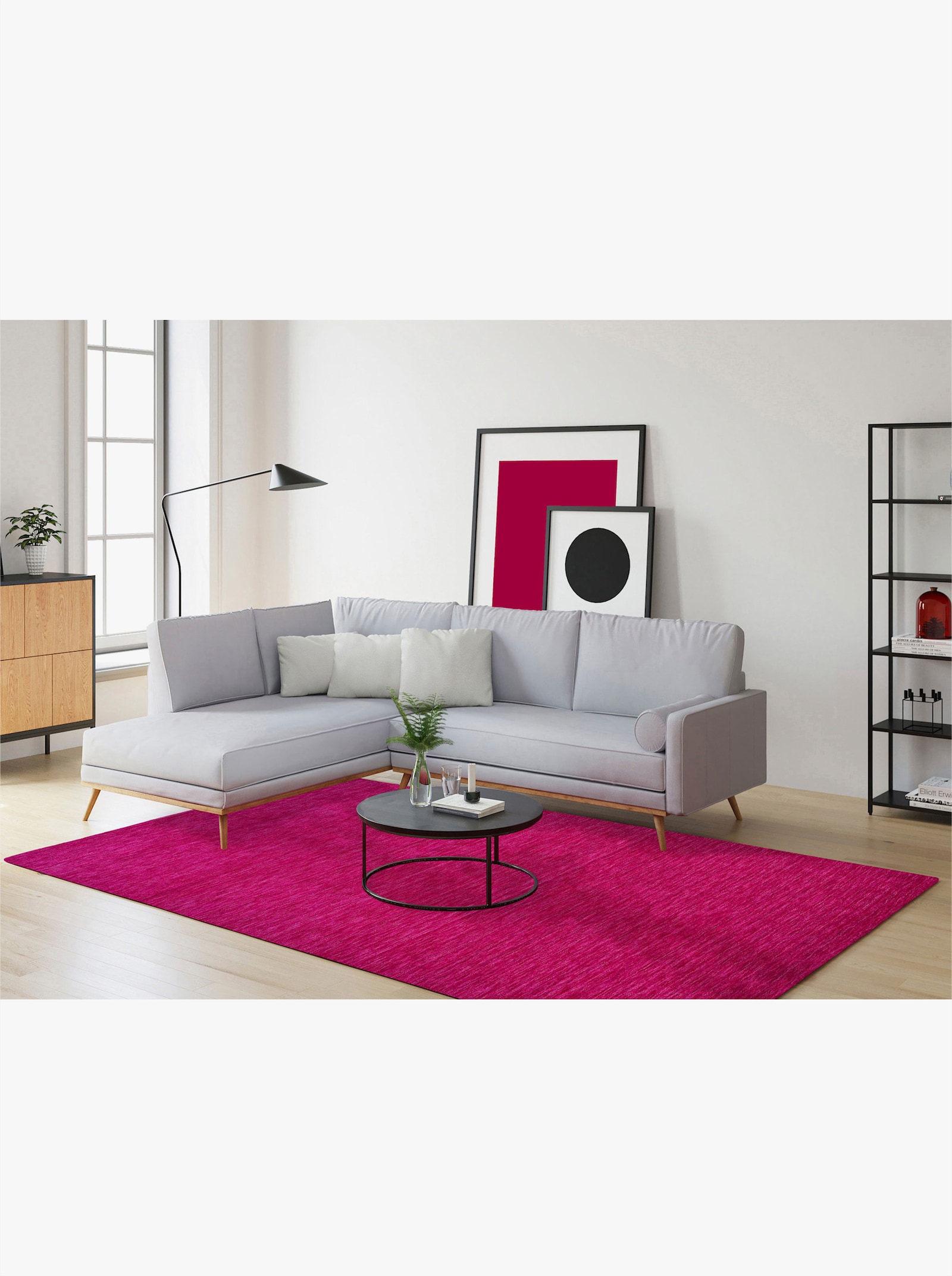 Theko Handwebteppich - pink