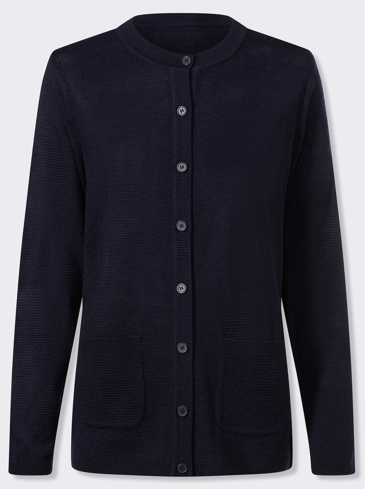 Vest met structuurpatroon - marine