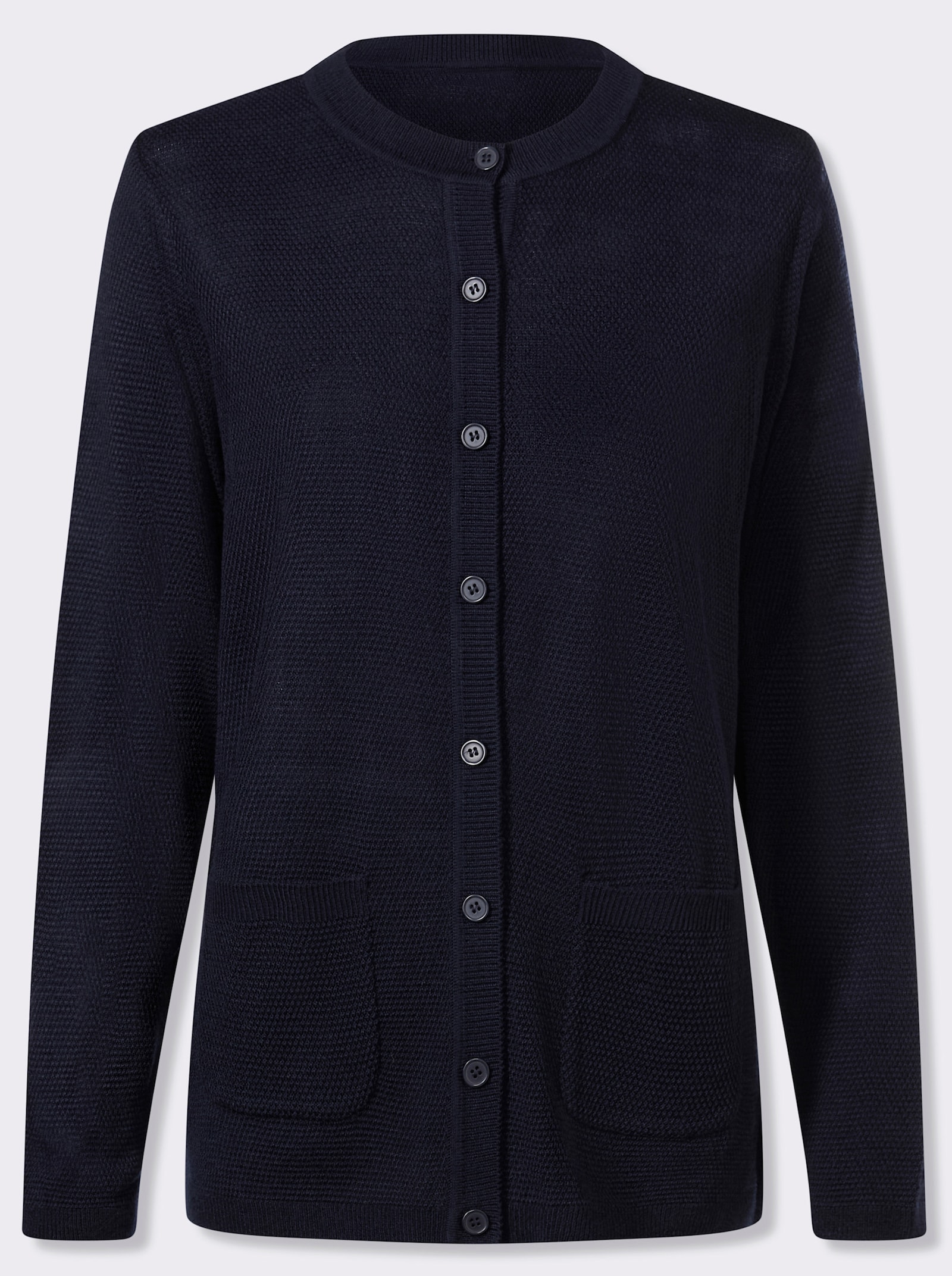 Vest met structuurpatroon - marine