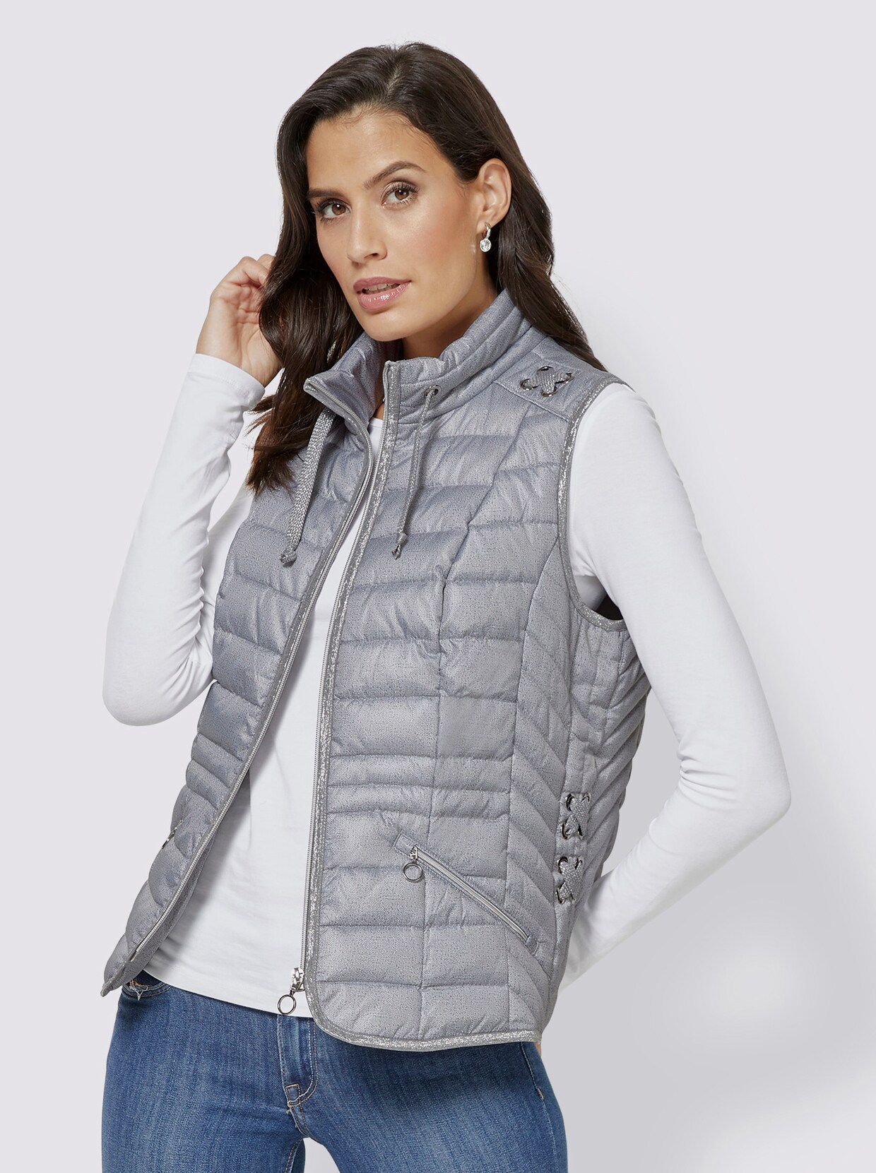 Gilet matelassé - gris clair chiné