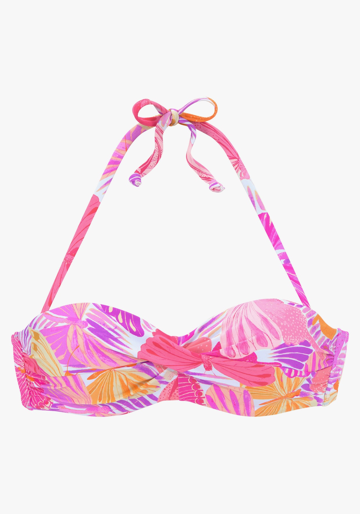Sunseeker haut de bikini bandeau à armatures - violet-orange