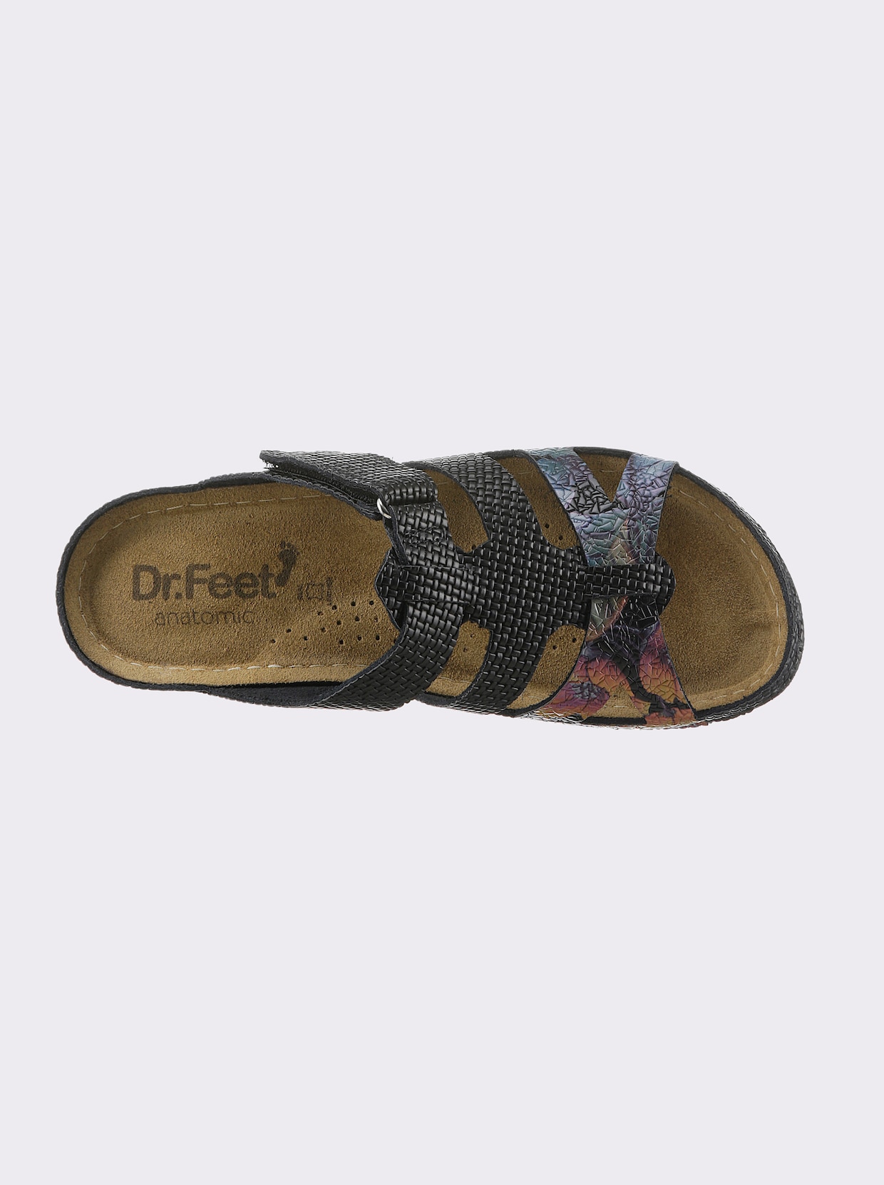 Dr. Feet Slippers - zwart gebloemd