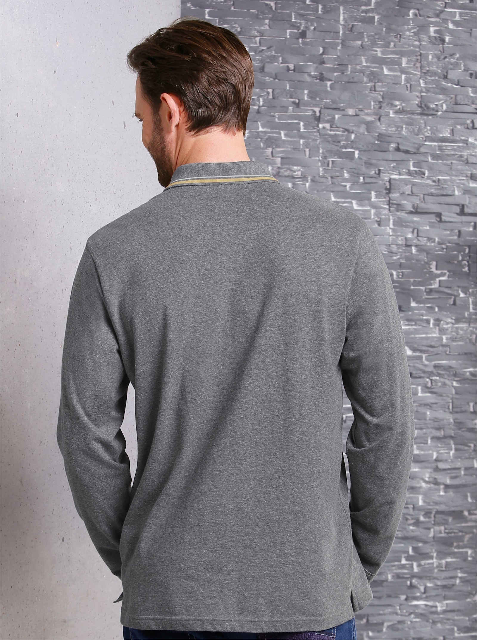 Poloshirt - grau-meliert