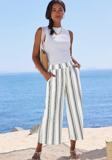 LASCANA 7/8-Hose - weiß-marine gestreift