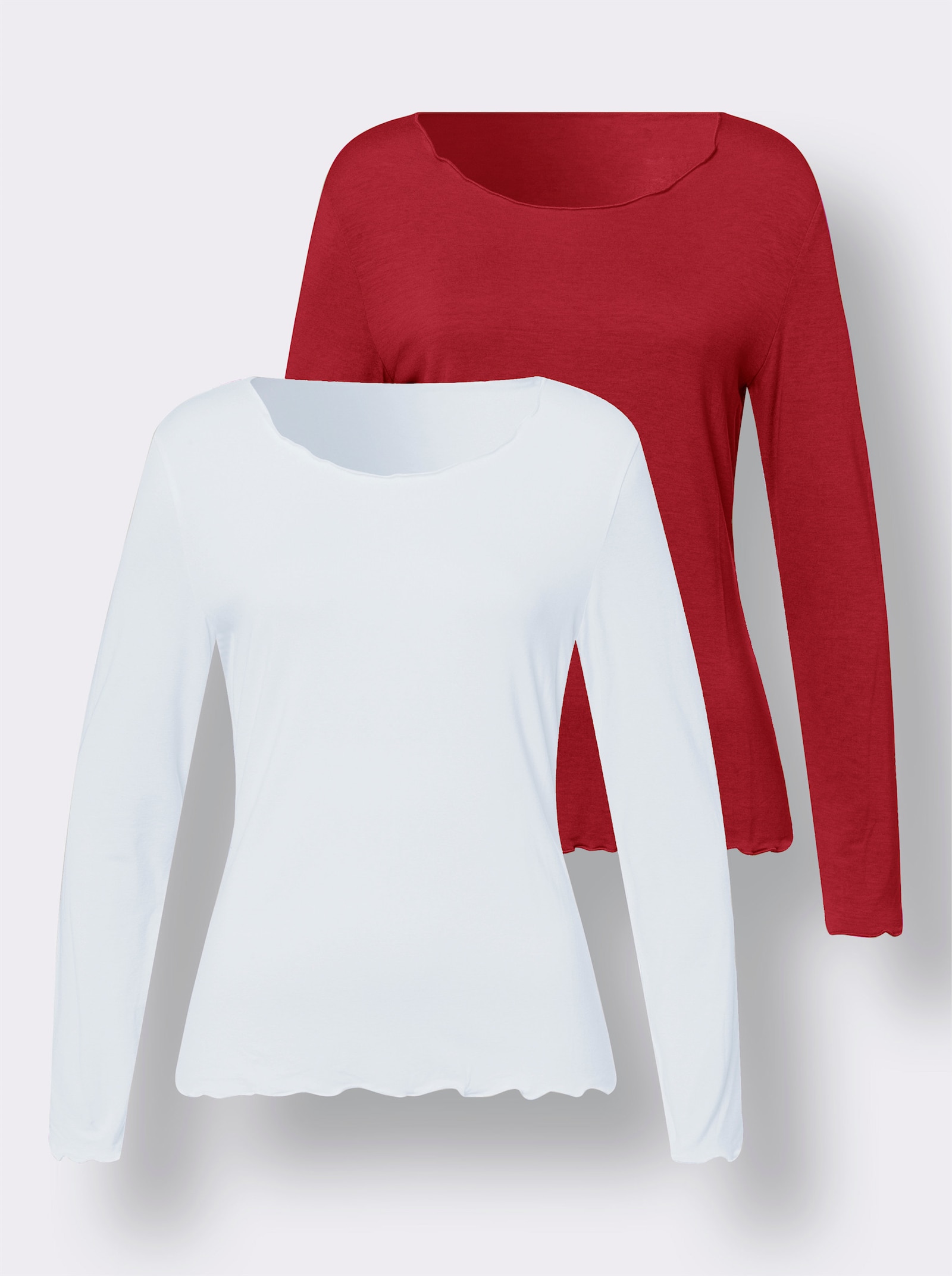 heine Shirt-Set in Viskose-Qualität - rot-ecru