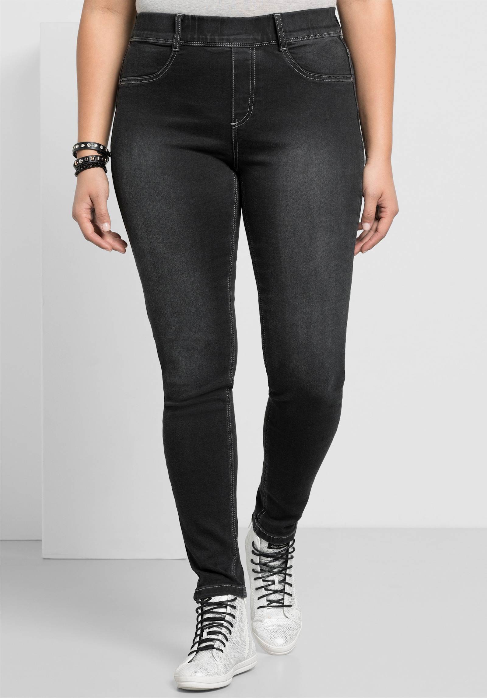 sheego Jeggings in Power-Stretch-Qualität - black denim