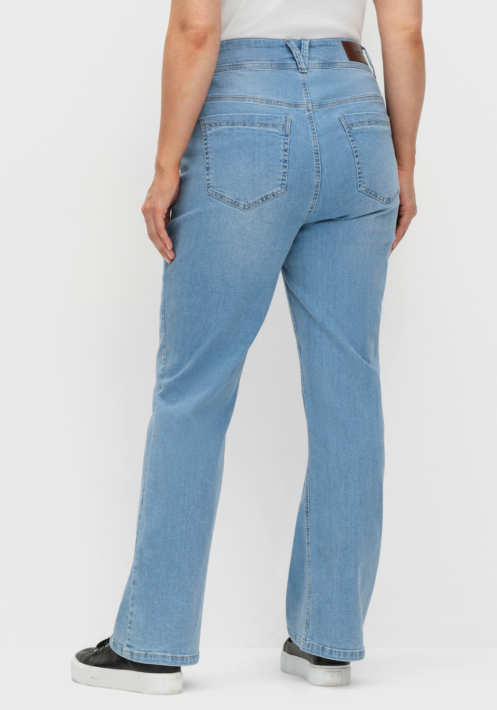 sheego Bootcut-jeans met high-waist-band - light blue-denim