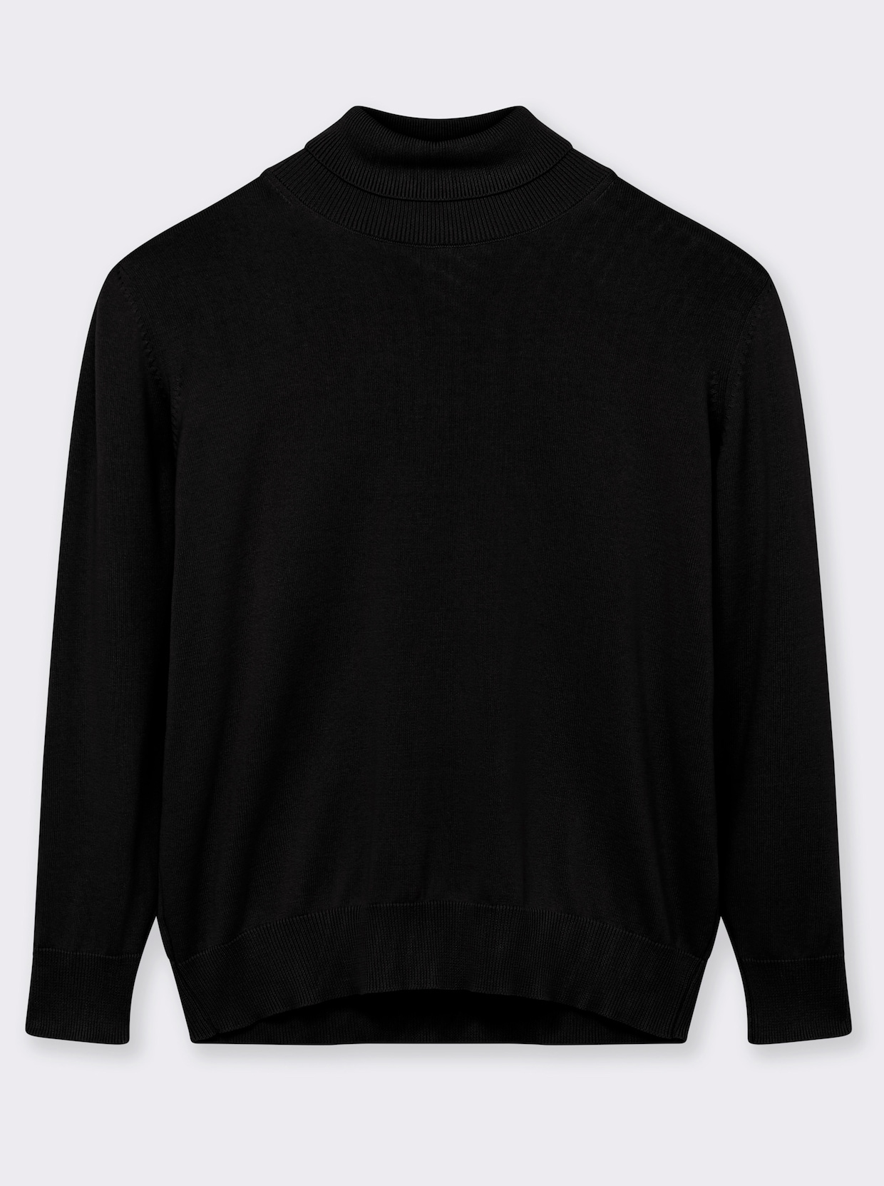 Rollkragenpullover aus reiner Baumwolle - schwarz