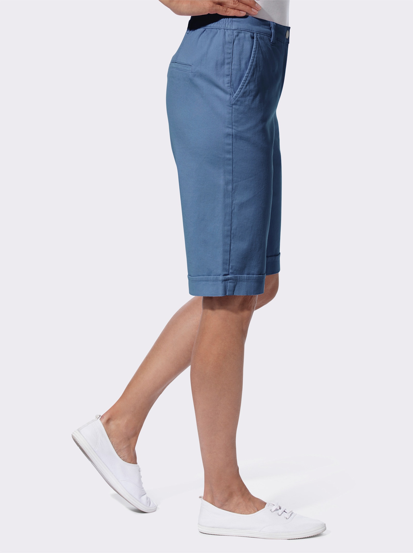 Jeansbermudas mit Dehnbund hinten - blau